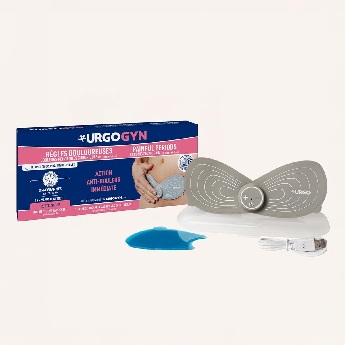 Detalle de URGOGYN – Patch TENS pour douleurs menstruelles et douleurs pelviennes chroniques (ex: endométriose)
