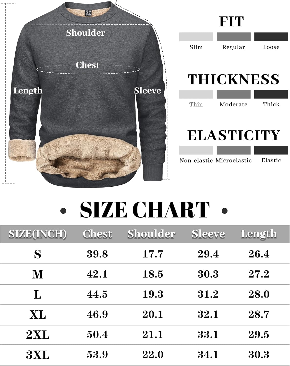 Thumbnail 5 de TACVASEN Sherpa Lined Cotton Sweatshirt