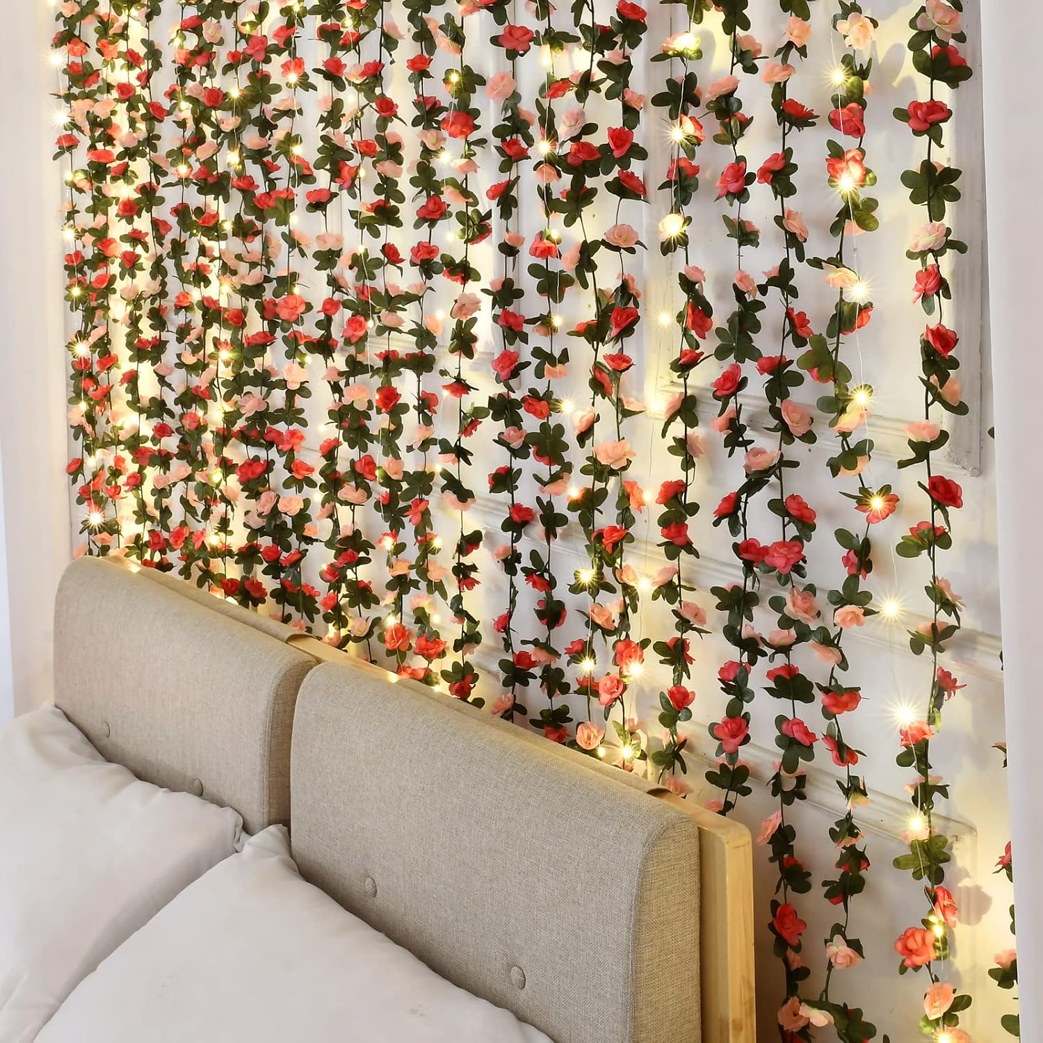 Detalle 2 de Artificial Rose Garland Set, 12 Strands