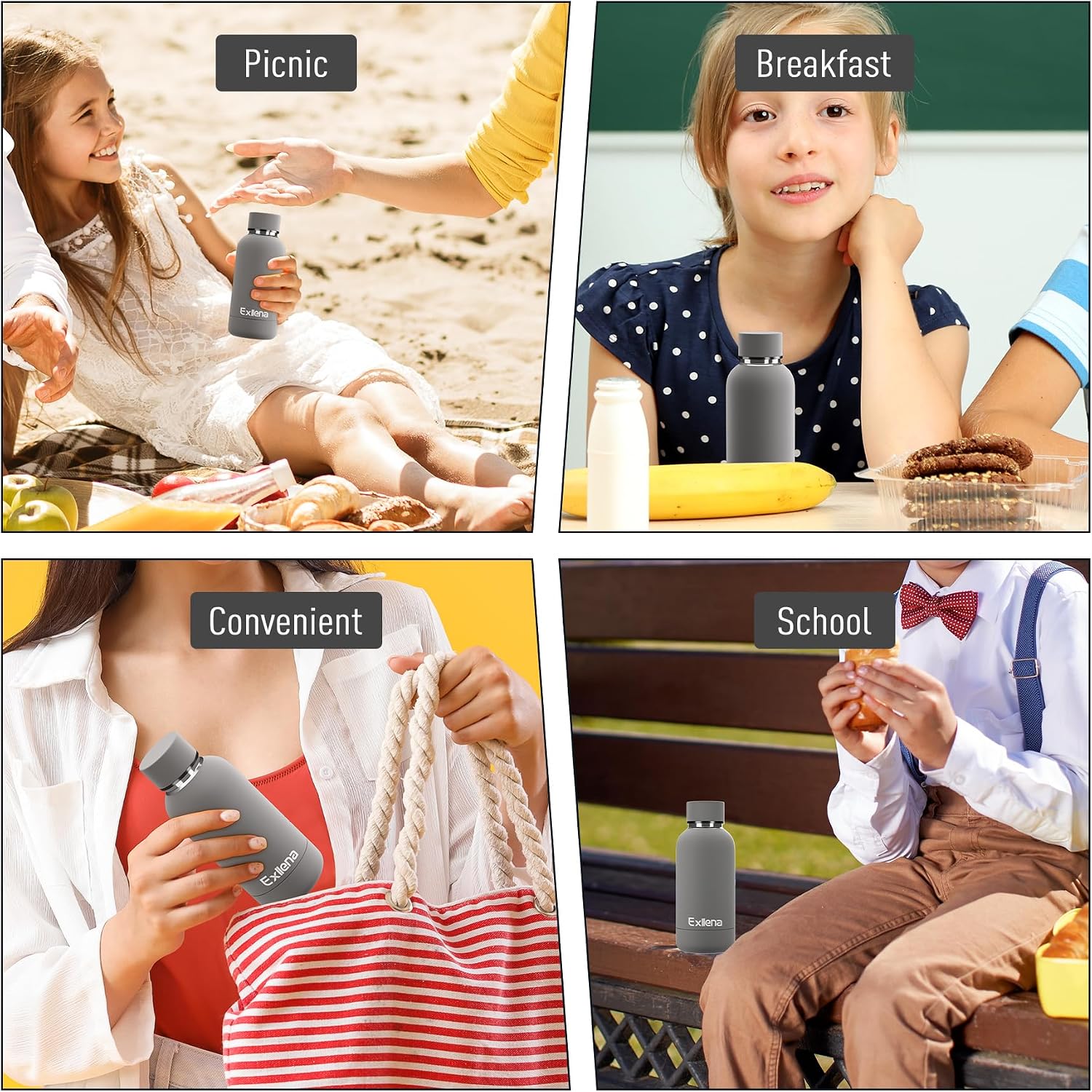 Detalle 2 de Exllena vacuum insulated water bottle 350ml