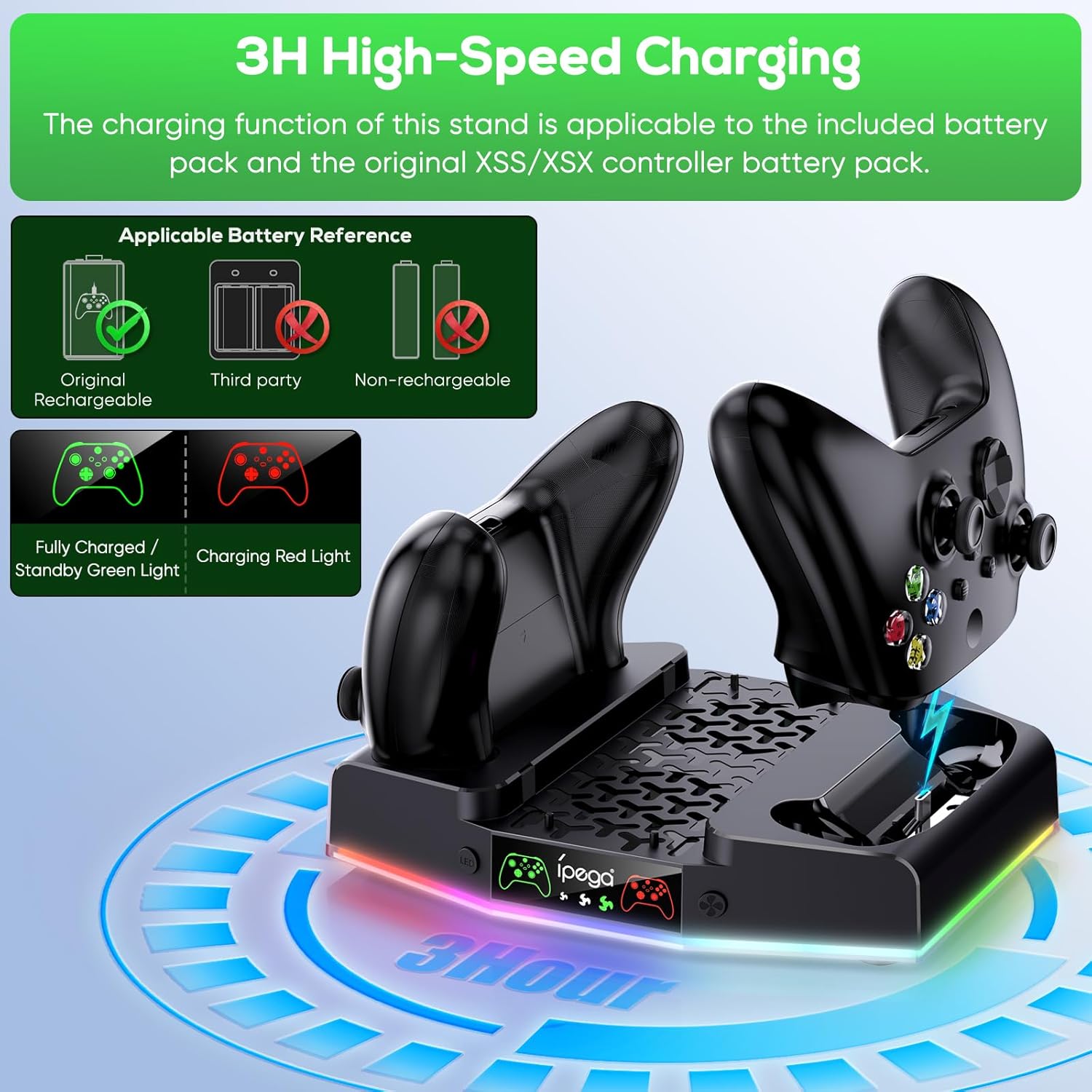 Detalle de FYOUNG Cooling Stand & Charger Station for Xbox Series S