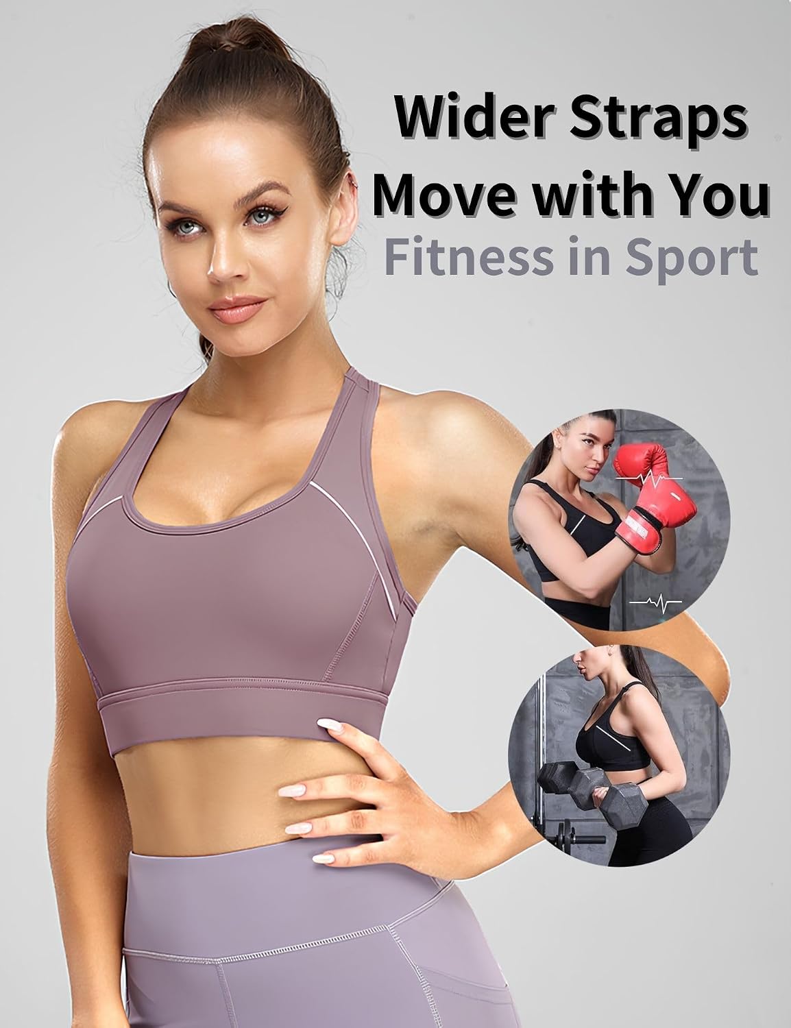 Thumbnail 4 de Paeceioni Women High Impact Sports Bra – Seamless Racer Back Padded Support with Adjustable Straps