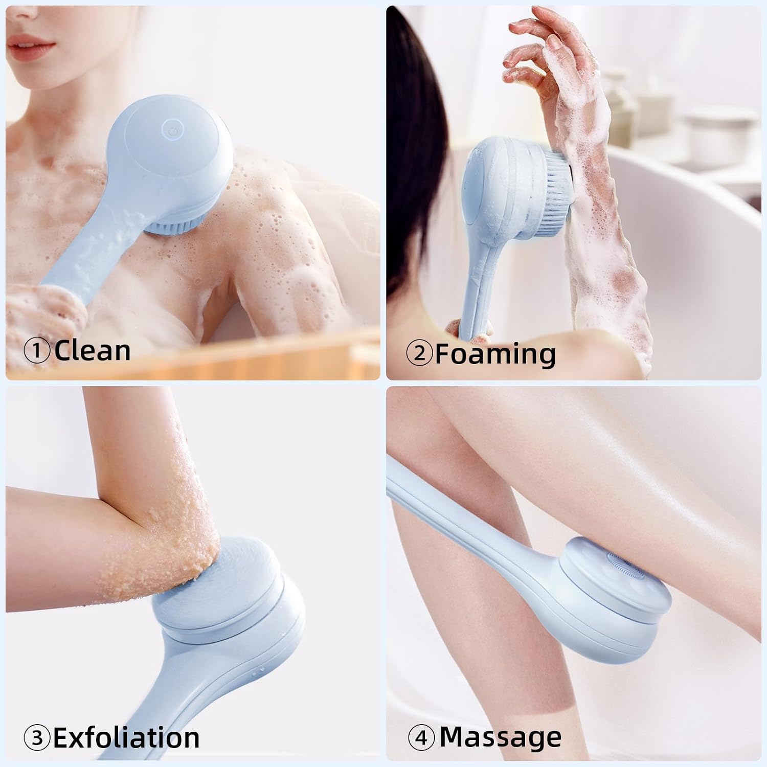 Thumbnail 1 de Oh,XIYU Electric Back Brush: 360° Rotating Back Scrubber with Long Handle