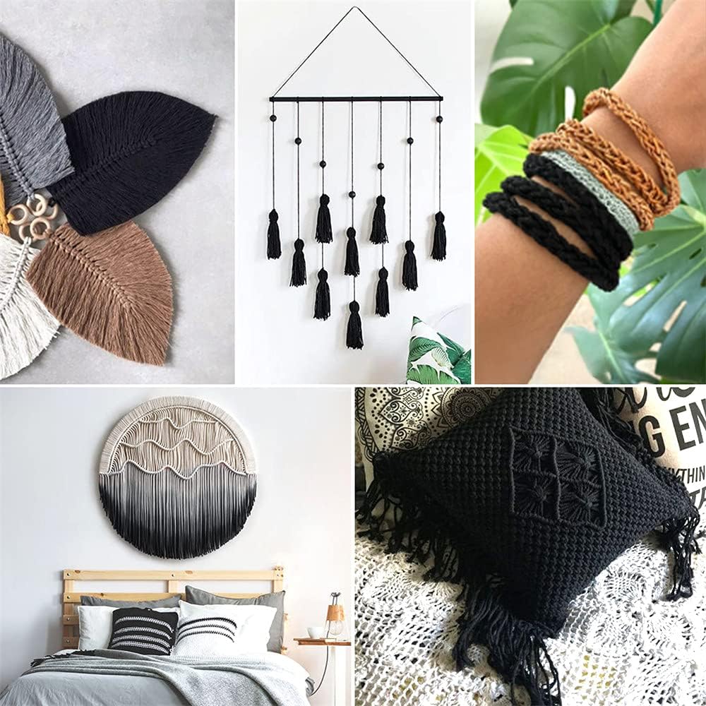 Thumbnail 3 de jijAcraft 3mm Black Cotton String Twine – 200m (656ft) for DIY, Macrame, Gift Wrapping and Garden Use