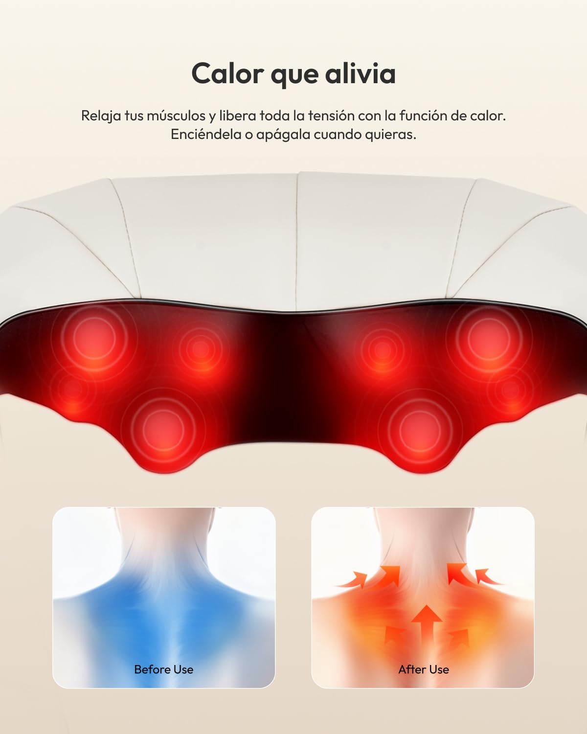 Thumbnail 3 de Nevvue Masajeador Cervical y Espalda 8 nodos 4D