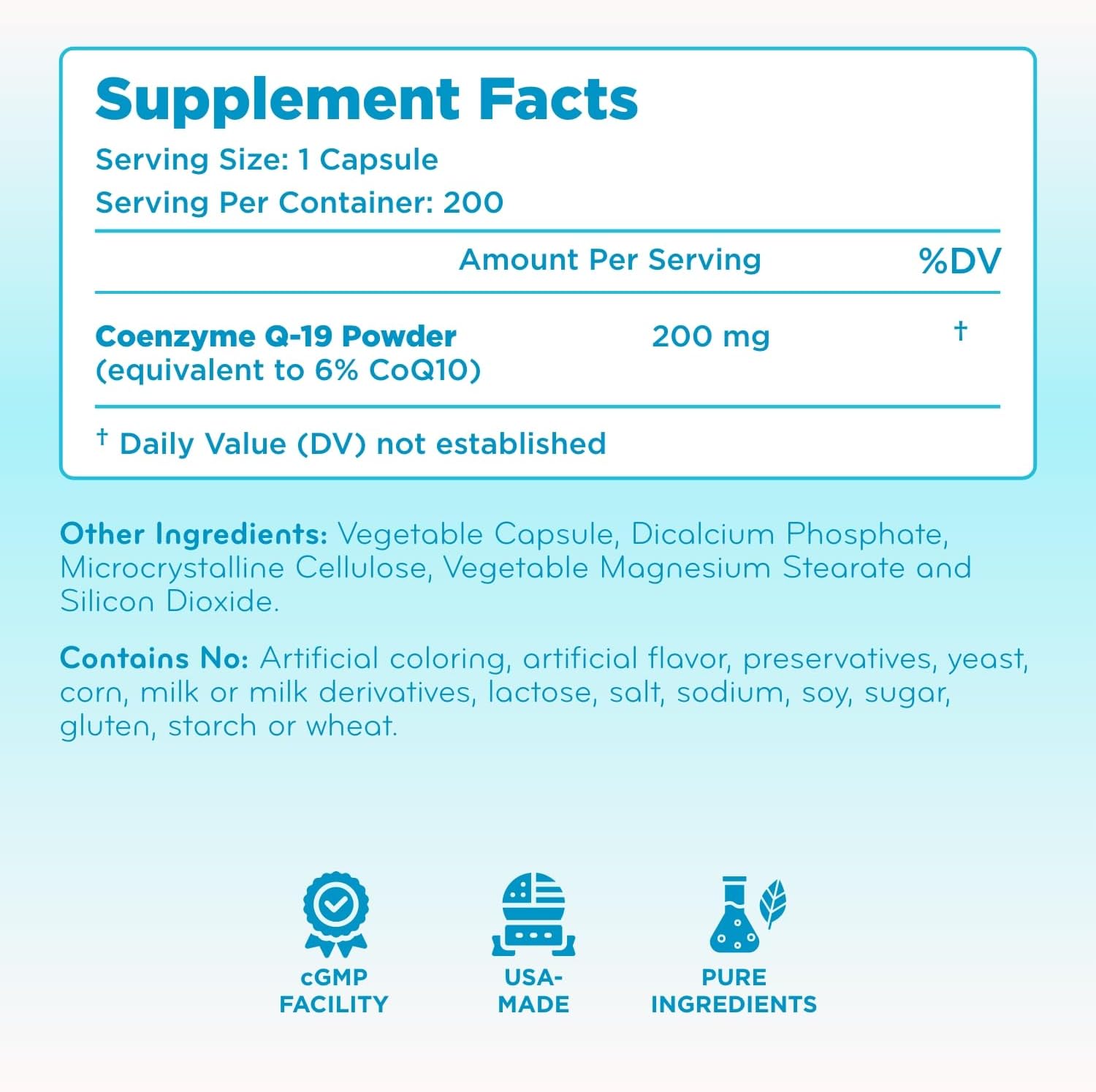Thumbnail 6 de Clear Formulas CoQ10 200mg Capsules, Ubiquinone, Vegetarian Capsules
