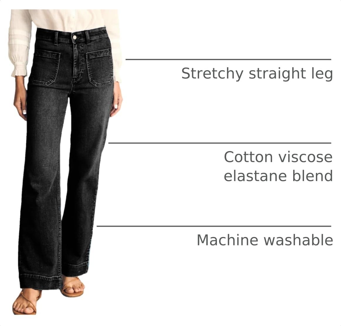 Detalle 2 de Astylish AHBW7874977-P Women's High-Waisted Wide-Leg Stretch Jeans