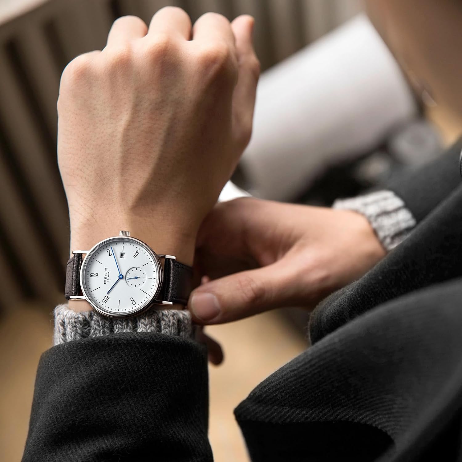 Thumbnail 4 de FEICE FM201 Orologio automatico unisex con vetro zaffiro e quadrante minimal Bauhaus