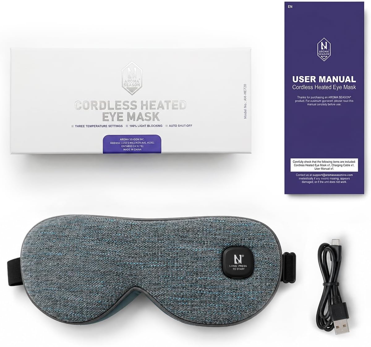 Thumbnail 6 de Aroma Season Cordless Heated Eye Mask, Washable Cover, Gray