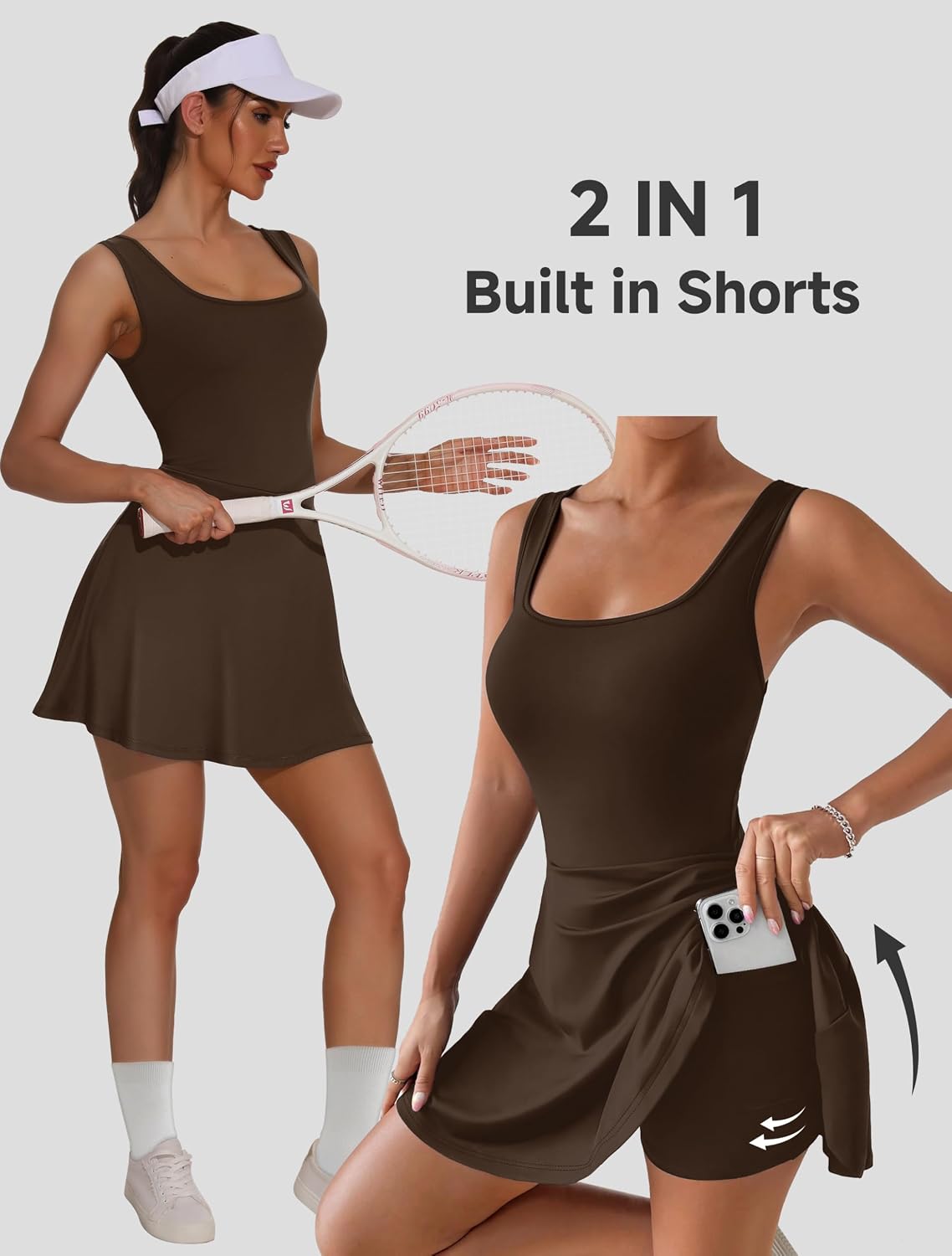Detalle 2 de NIASHOT Women's Athletic Dress in Nylon-Spandex Blend