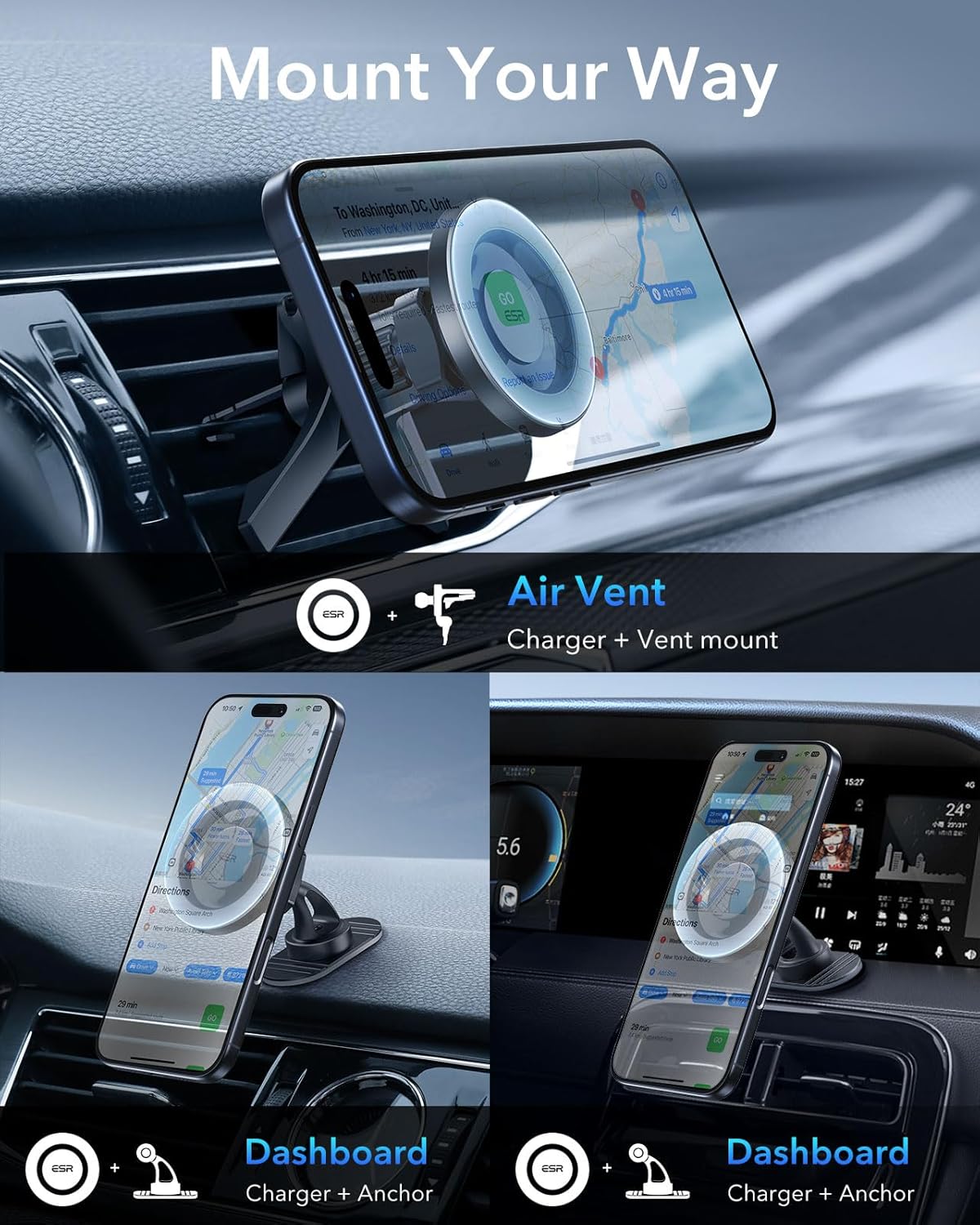 Thumbnail 5 de ESR MagSafe Car Mount 2300g