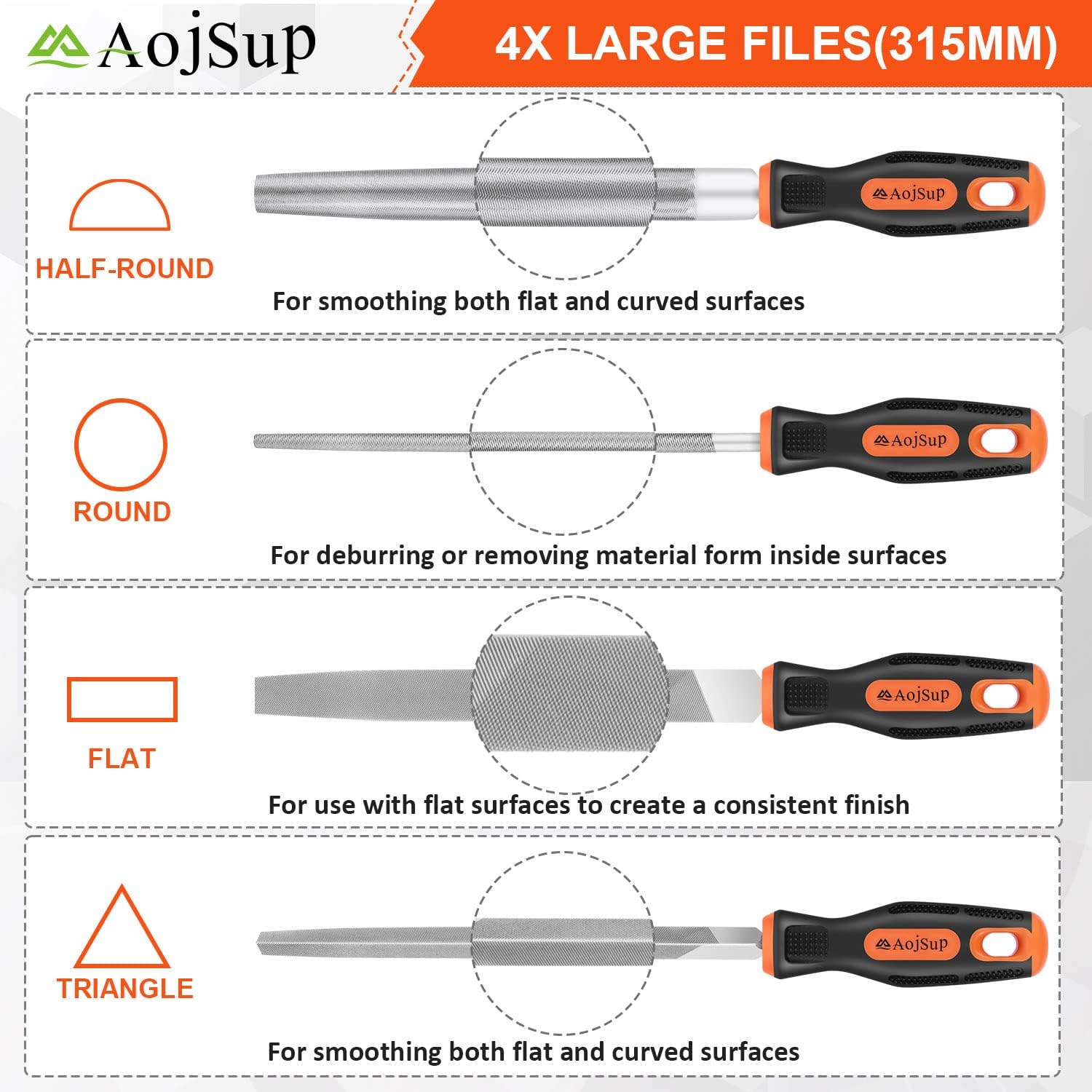 Thumbnail 3 de AojSup 17Pcs Metal File Set – 4X large files 🛠️