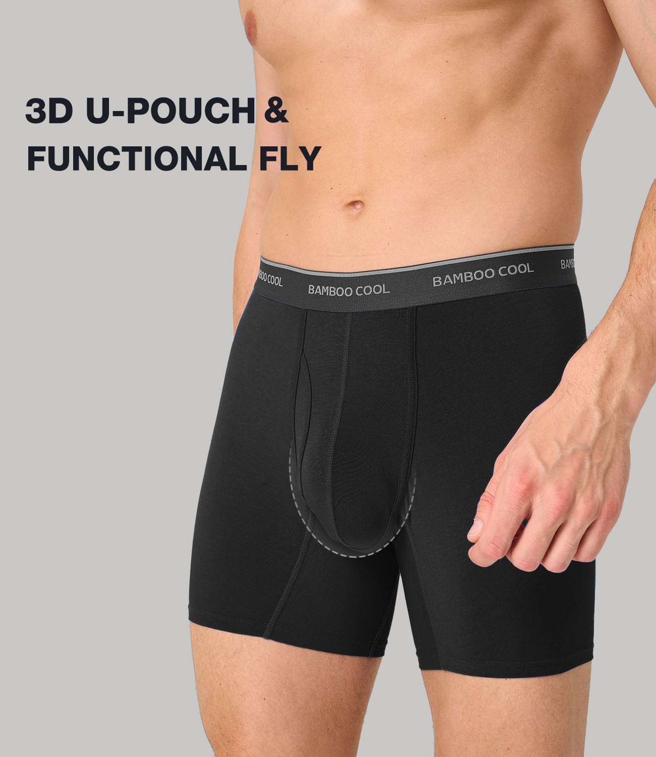 Thumbnail 4 de BAMBOO COOL Men's Boxer Briefs, 7-Pack with Fly, Moisture-Wicking Comfort