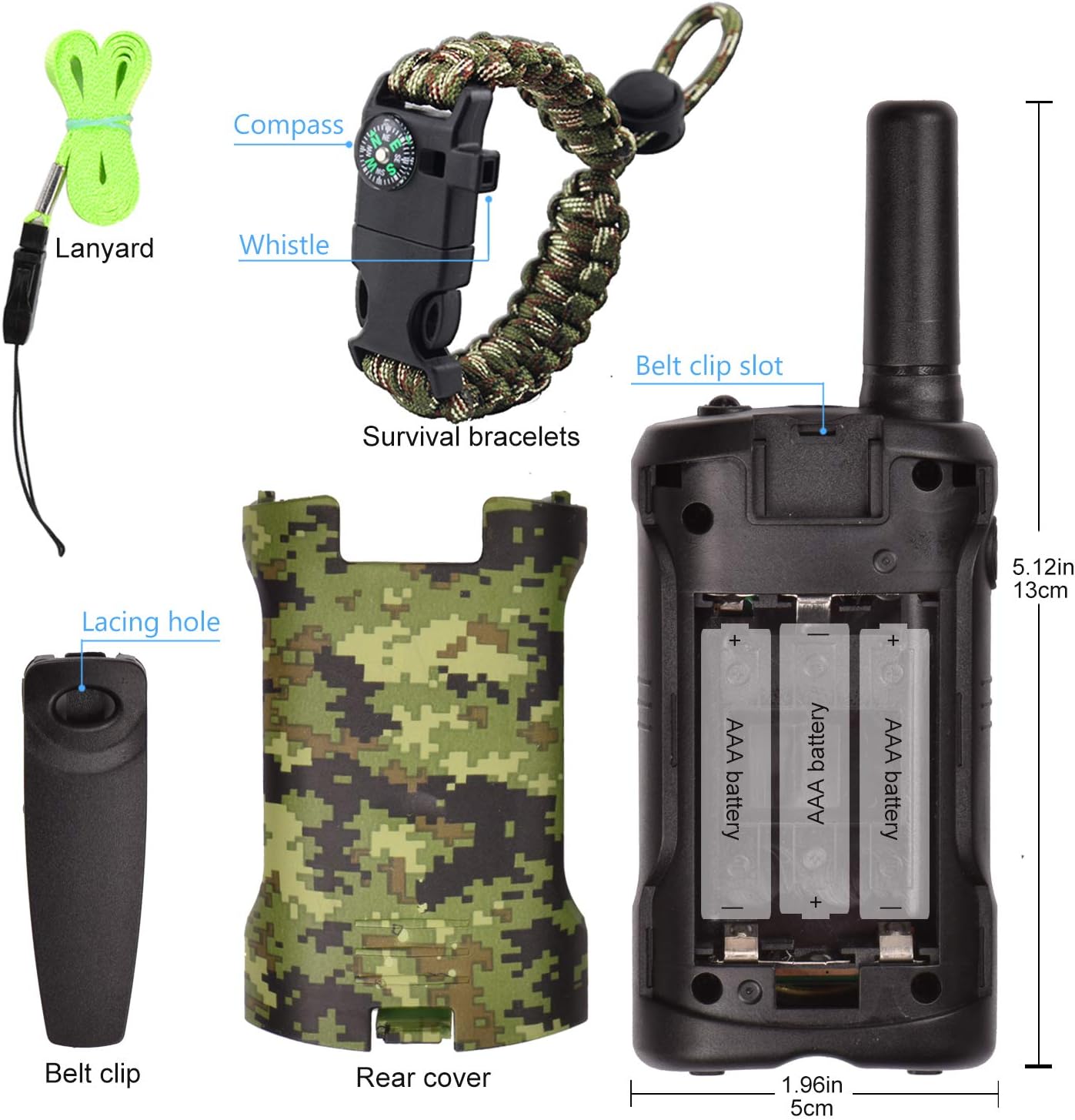 Thumbnail 5 de Walkie Talkies for Kids 3 Mile Range 22‑Channel
