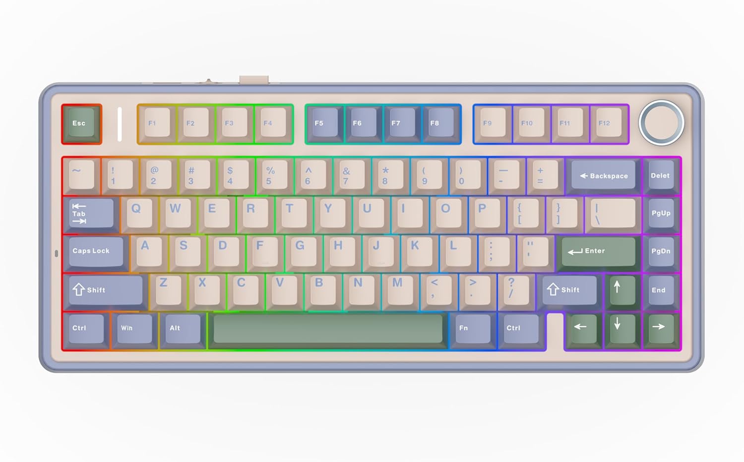 Detalle de EPOMAKER AULA F75 Wireless Mechanical Keyboard review: compact 75% with gasket mounting and hot‑swap