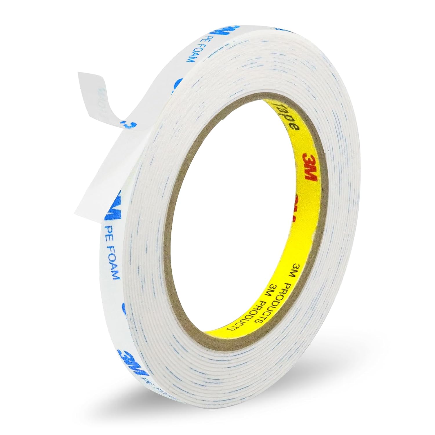 Detalle de P7yaumy 1600ANE Double-Sided Mounting Tape, 0.39 in x 16.5 ft, White PE Foam