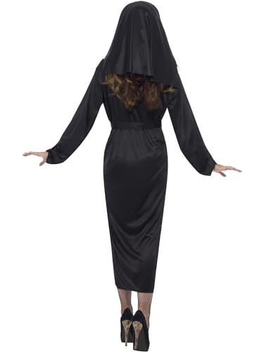 Thumbnail 1 de Smiffy's disfraz de monja negro con vestido, cinturón y toca para Halloween