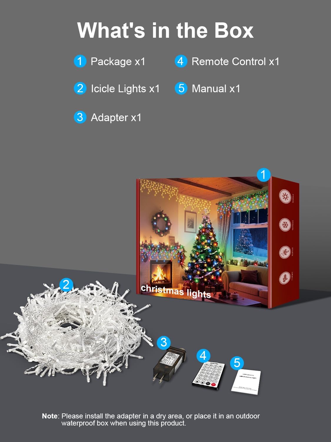 Thumbnail 6 de Icicle String Lights 50 ft