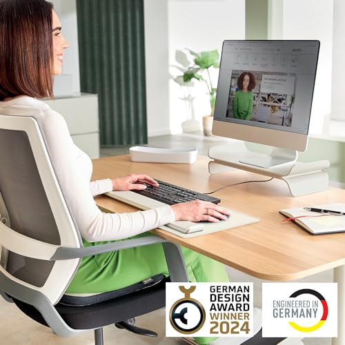 Detalle 2 de Leitz Ergo Soporte Monitor Adjustable, Gris/Blanco 🖥