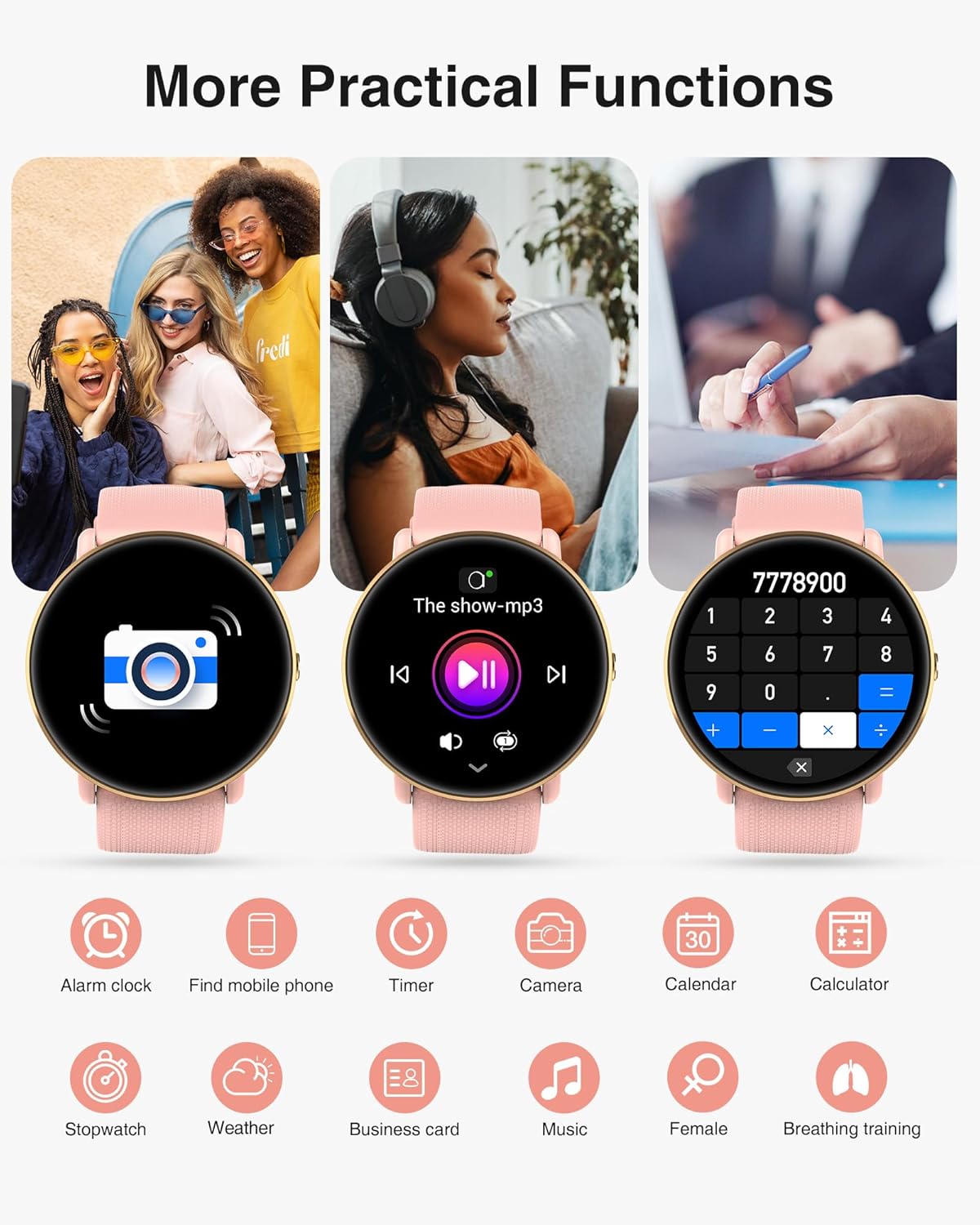 Detalle de Gerpeng Women’s Smart Watch — 1.43” AMOLED, 111 Sports, IP68, Call Function