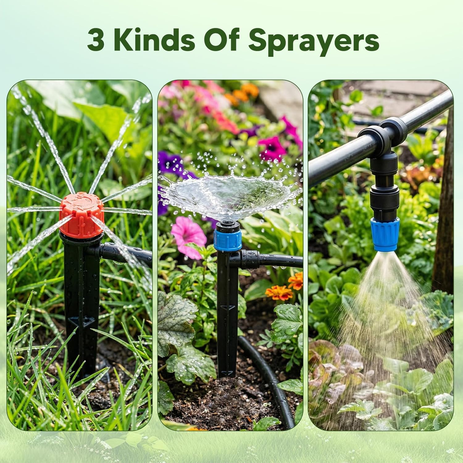 Thumbnail 3 de MQHUAYU 196FT + 33FT Quick-Connect Drip Irrigation System Kit with Adjustable Nozzles & Sprinklers
