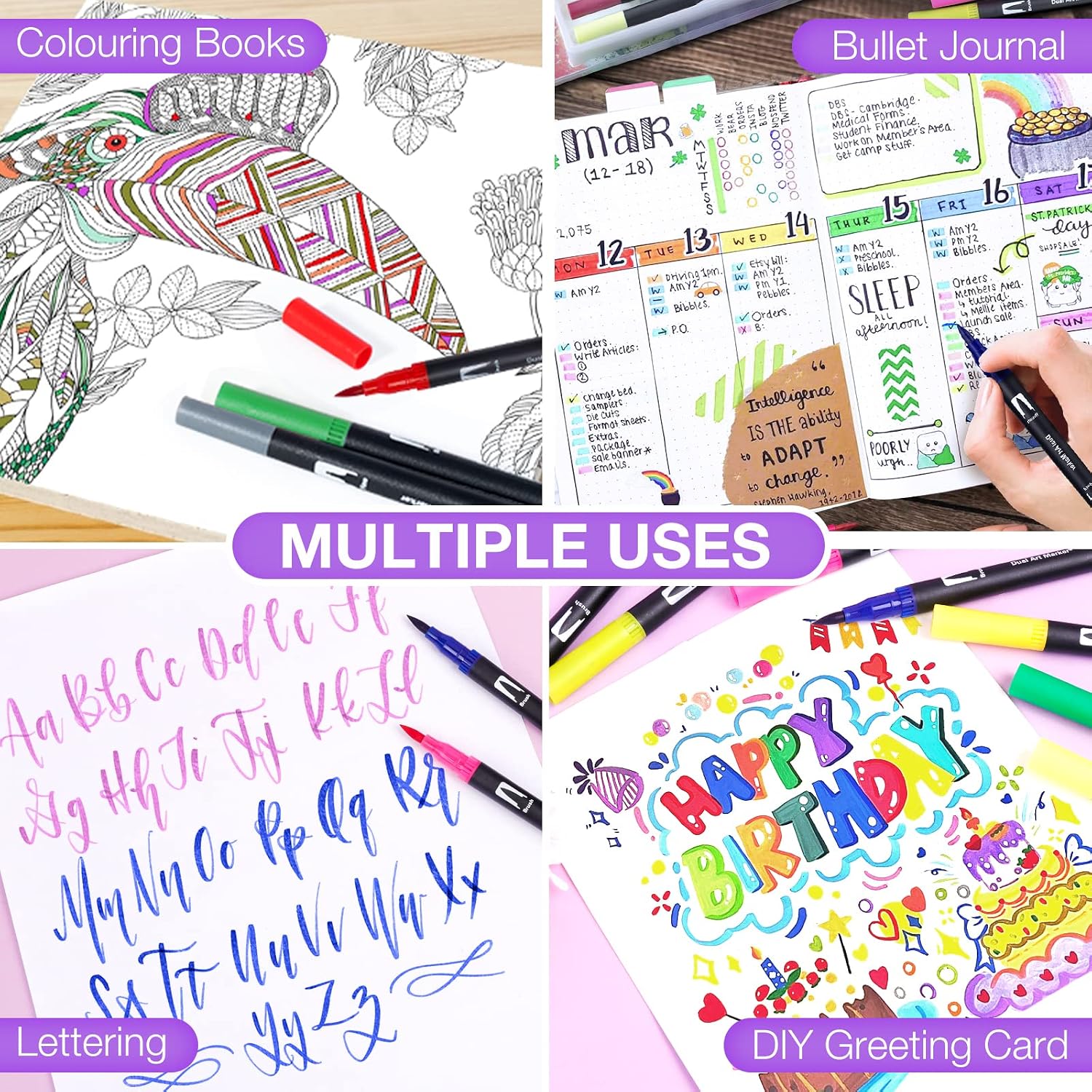 Thumbnail 5 de Dual Tip Brush Pens 24 Colour Set