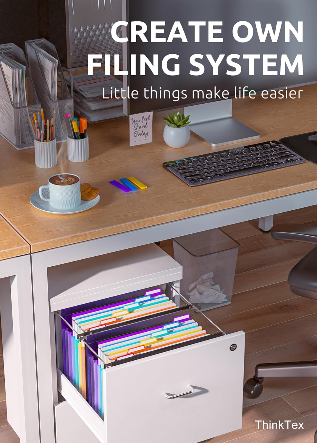Detalle 2 de ThinkTex Hanging-1 Expanding Hanging File Folders, 7 Pockets, 1.2-Inch Expansion