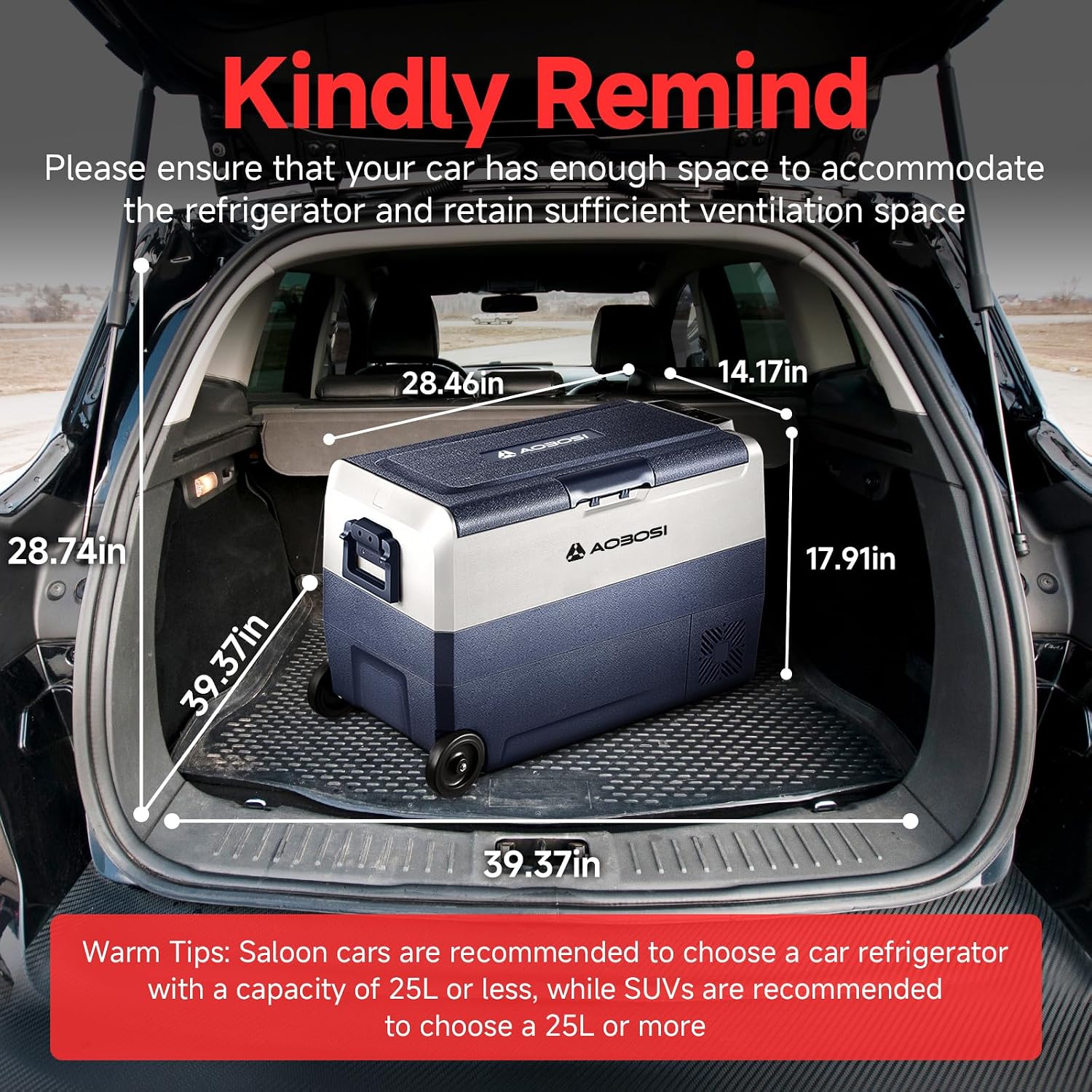 Detalle 2 de AAOBOSI 50L portable car fridge freezer