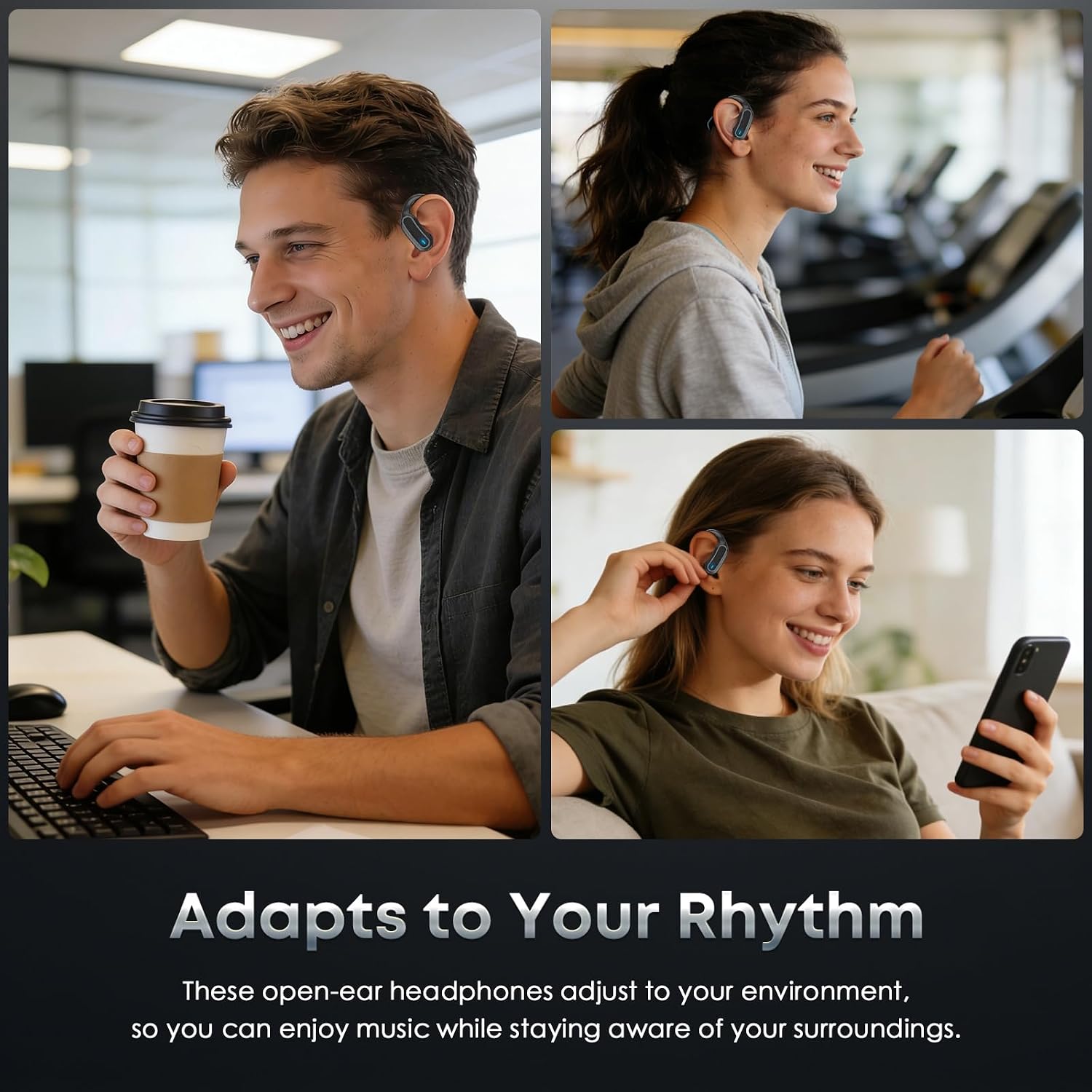 Thumbnail 6 de TRAUSI i27 Wireless Earbuds with Earhooks, 54-Hour Case Playback and IPX7