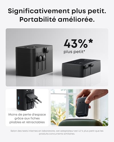 Thumbnail 3 de Anker Nano Adaptateur Prise Universelle 5-en-1, parfait pour les voyages