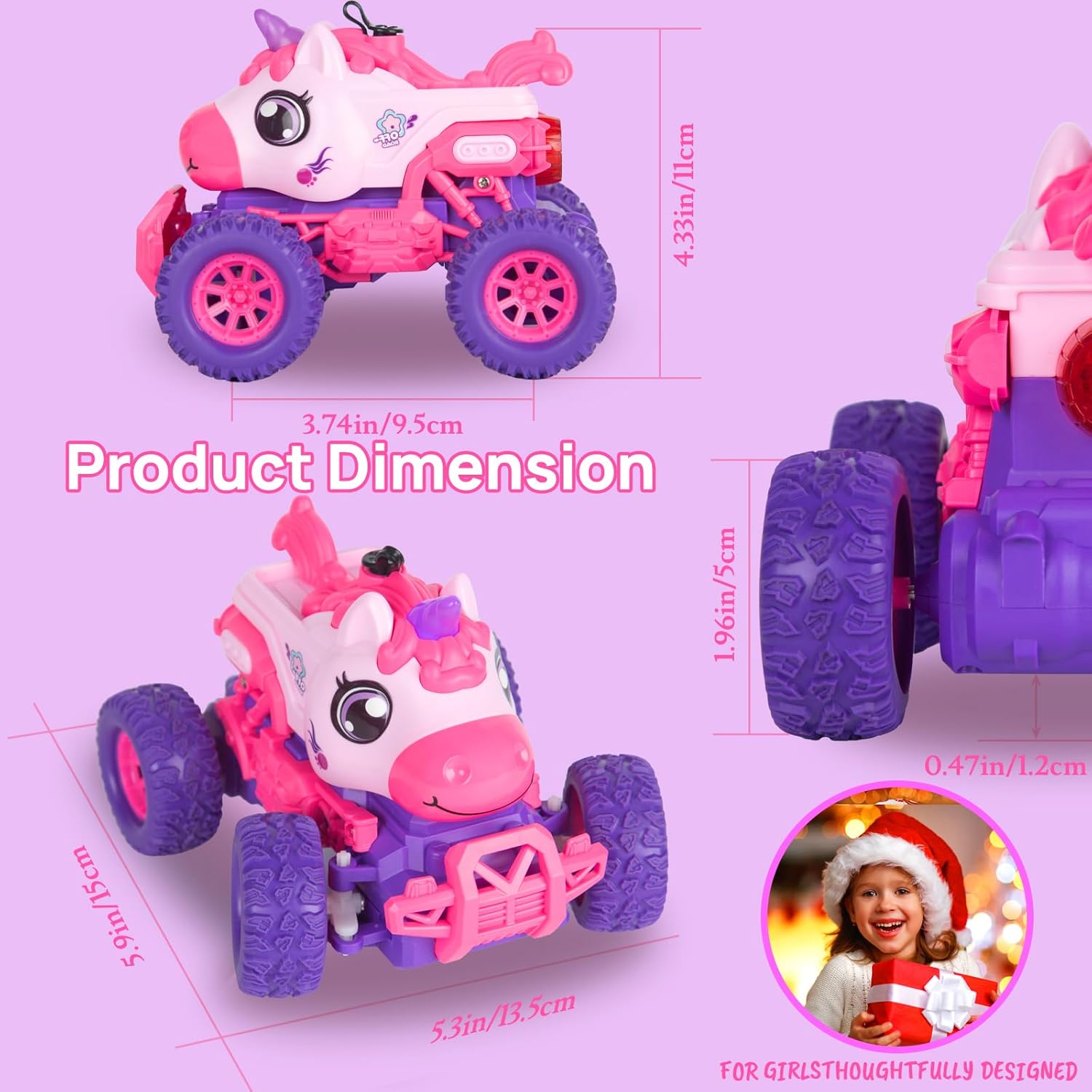 Thumbnail 3 de BORSTOYPRO Unicorno: Monster Truck telecomandato con LED e spruzzi per bambini