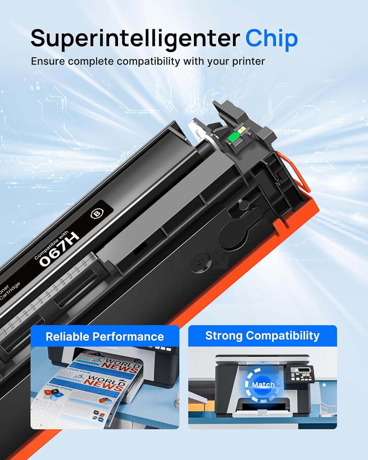 Detalle de Pack de 4 toners compatibles GPC Image 067H (067H noir + CMJ) pour Canon 067