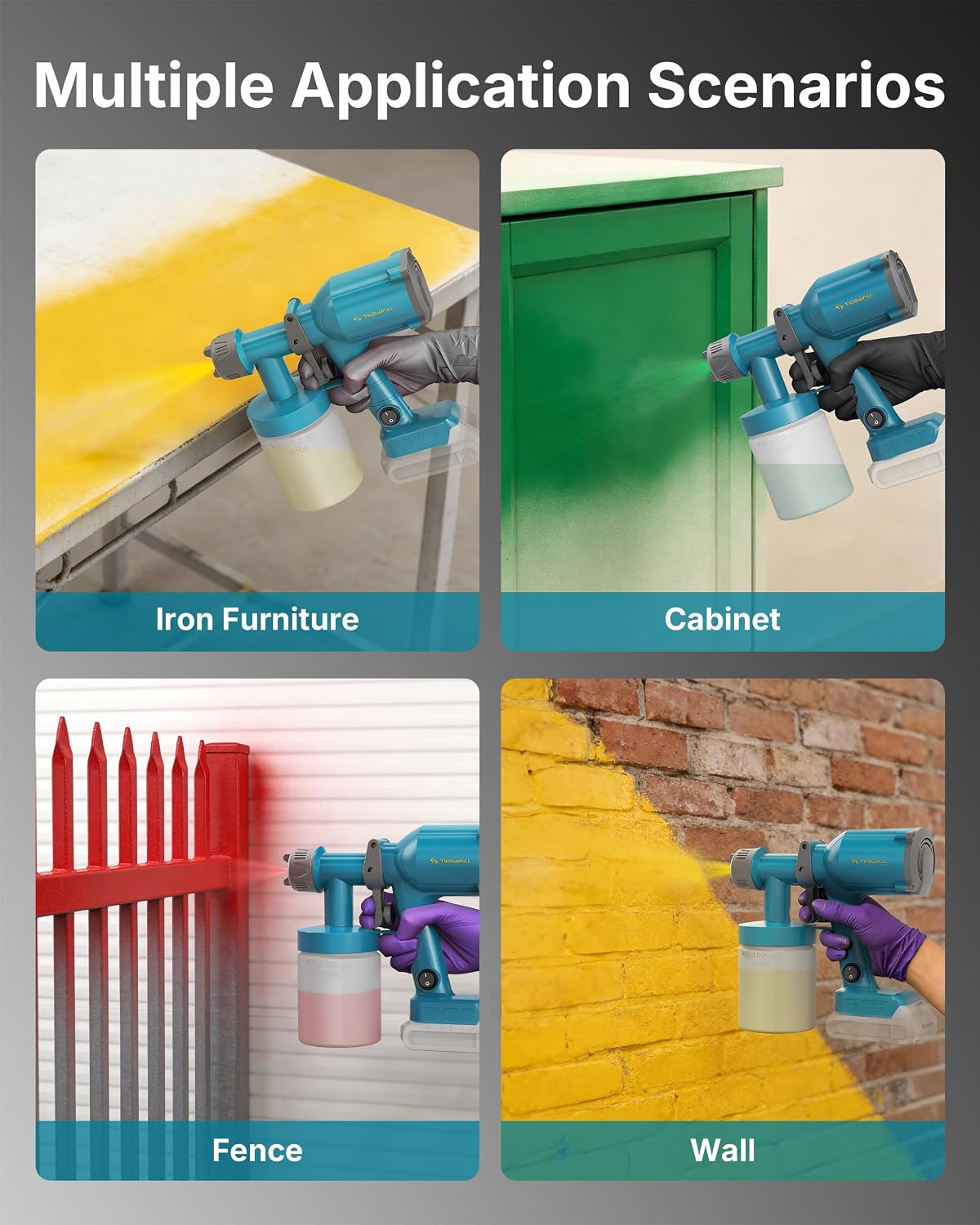 Thumbnail 6 de Tilswall Blue Cordless Paint Sprayer: A Practical Choice for Fences, Walls and Decks