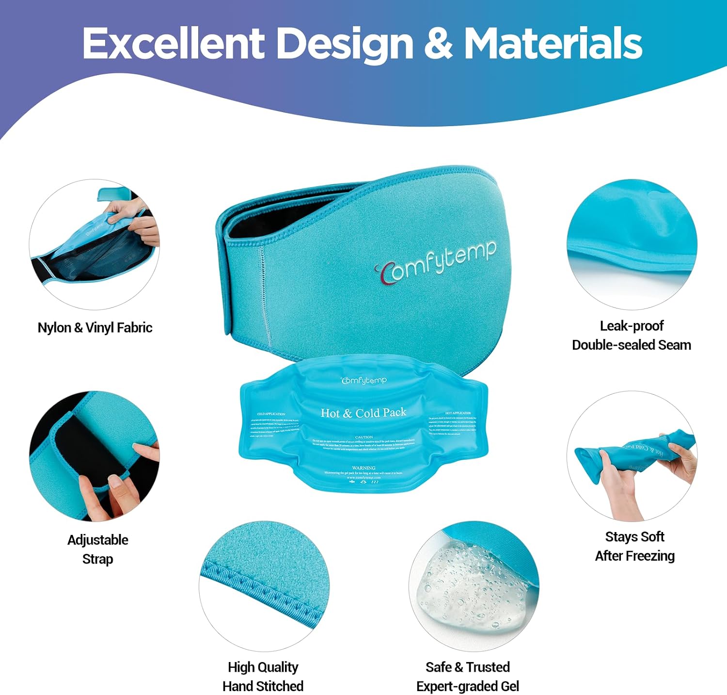 Thumbnail 3 de Comfytemp Ice Pack for Back Pain Relief – Reusable Lower Back Gel Wrap