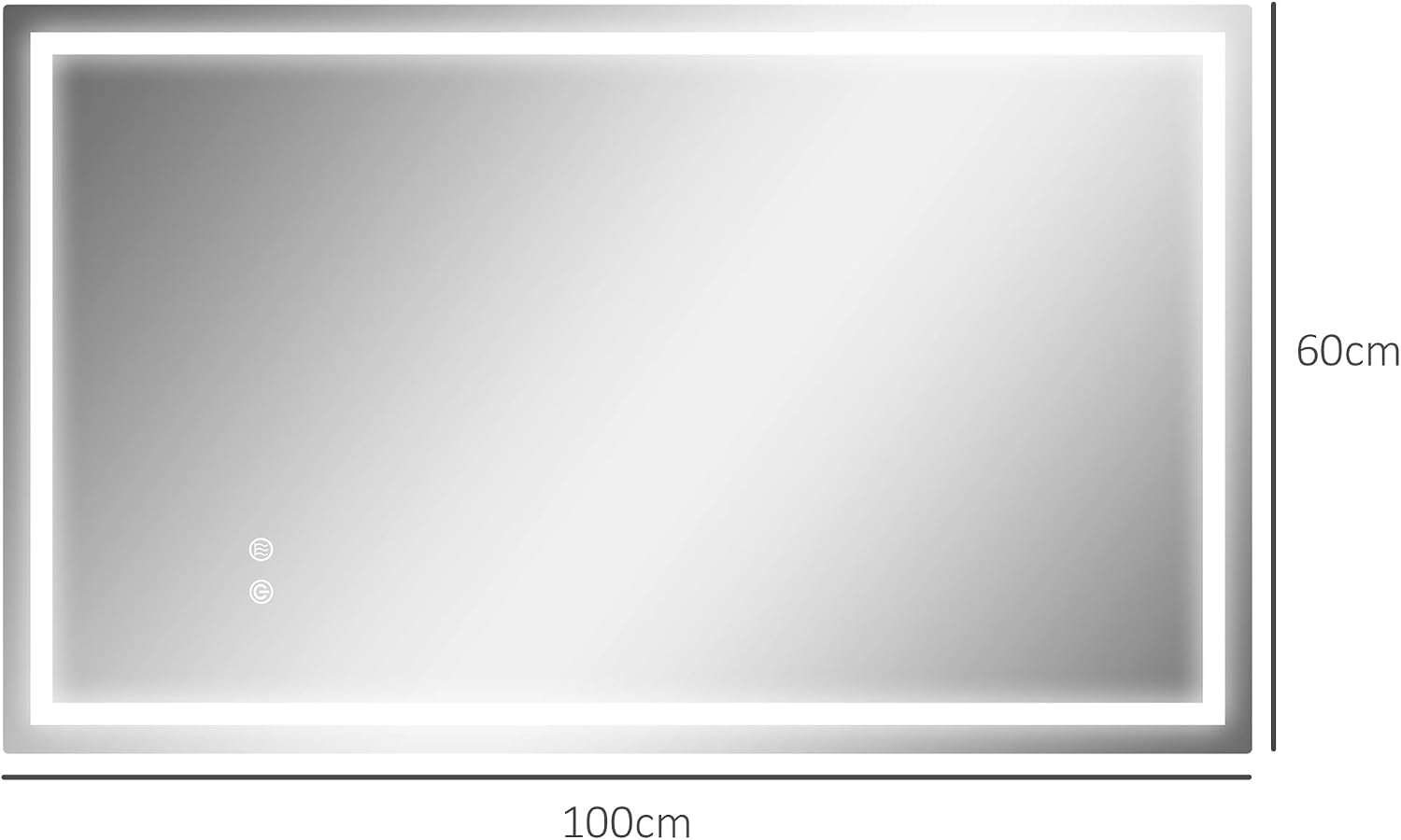 Thumbnail 6 de HOMCOM Miroir LED 100 x 60 cm