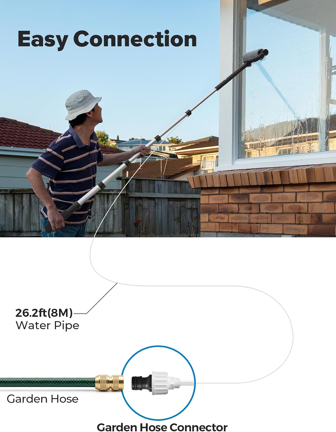 Thumbnail 4 de 2M Electric Car Wash Brush with Long Handle — a flexible, water-fed cleaning solution for RVs, caravans and more