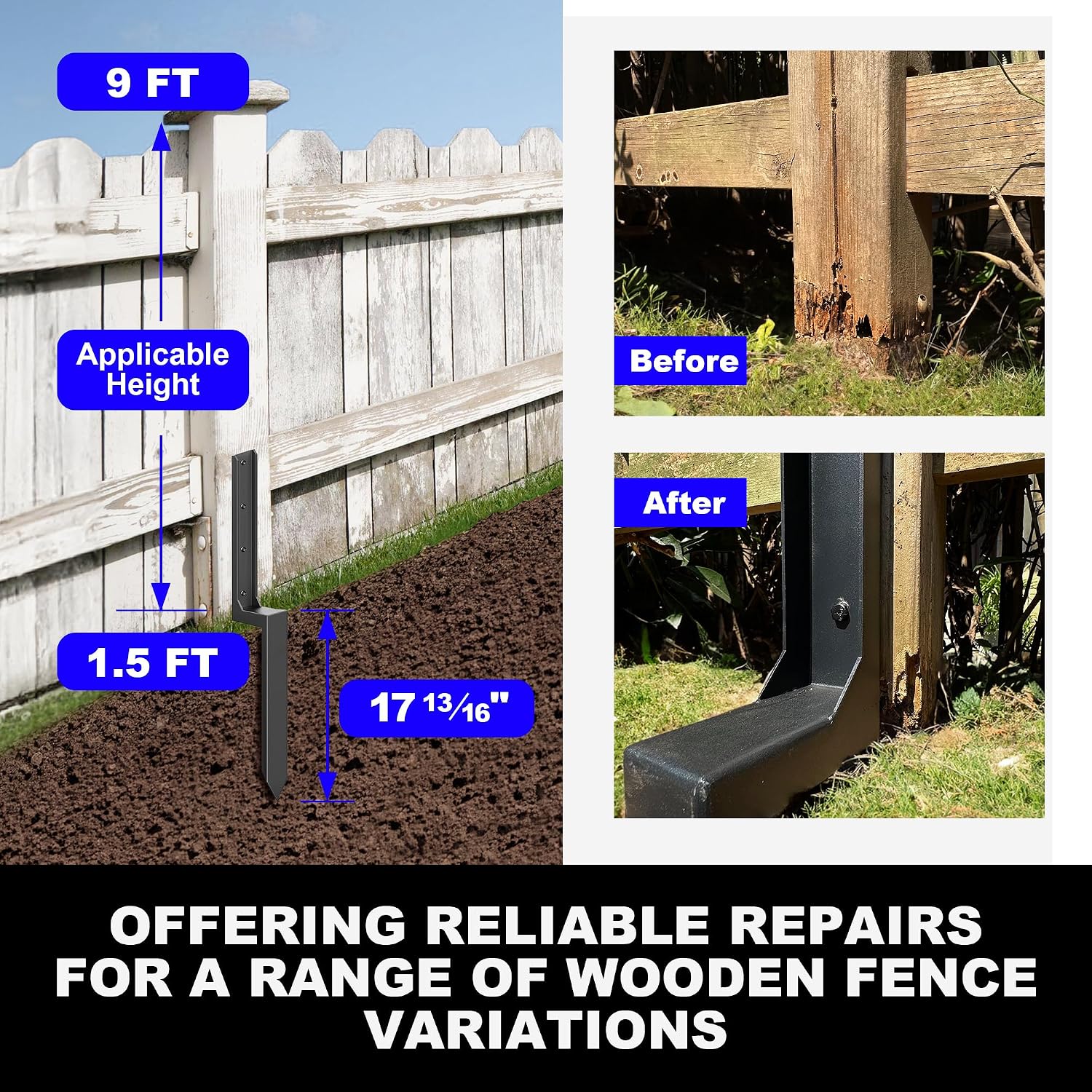 Thumbnail 4 de AKINGKONG Fence Post Repair Kit 11-Gauge
