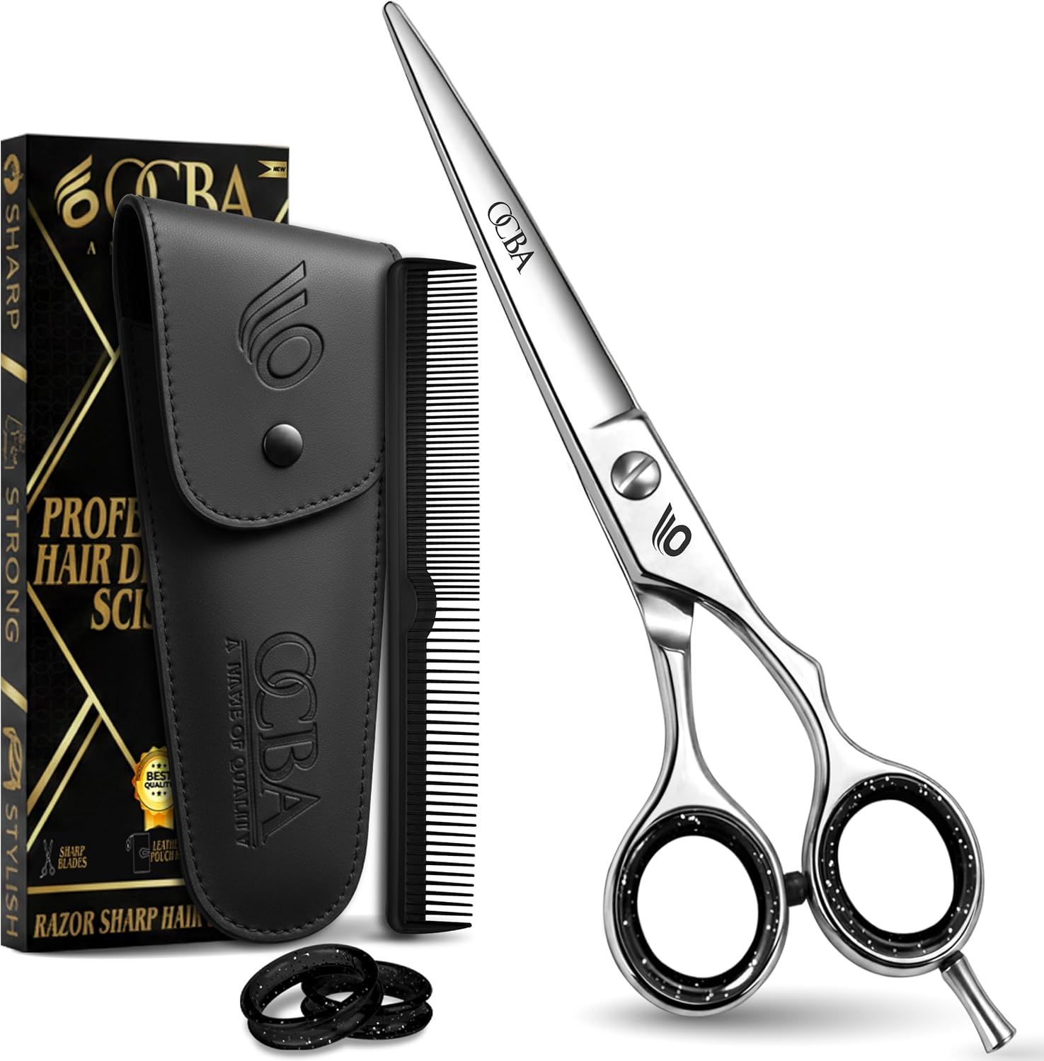 Detalle de OCBA Ciseaux de Coiffure Professionnels 6 Pouces en Acier Inoxydable – Pour Hommes, Femmes et Enfants