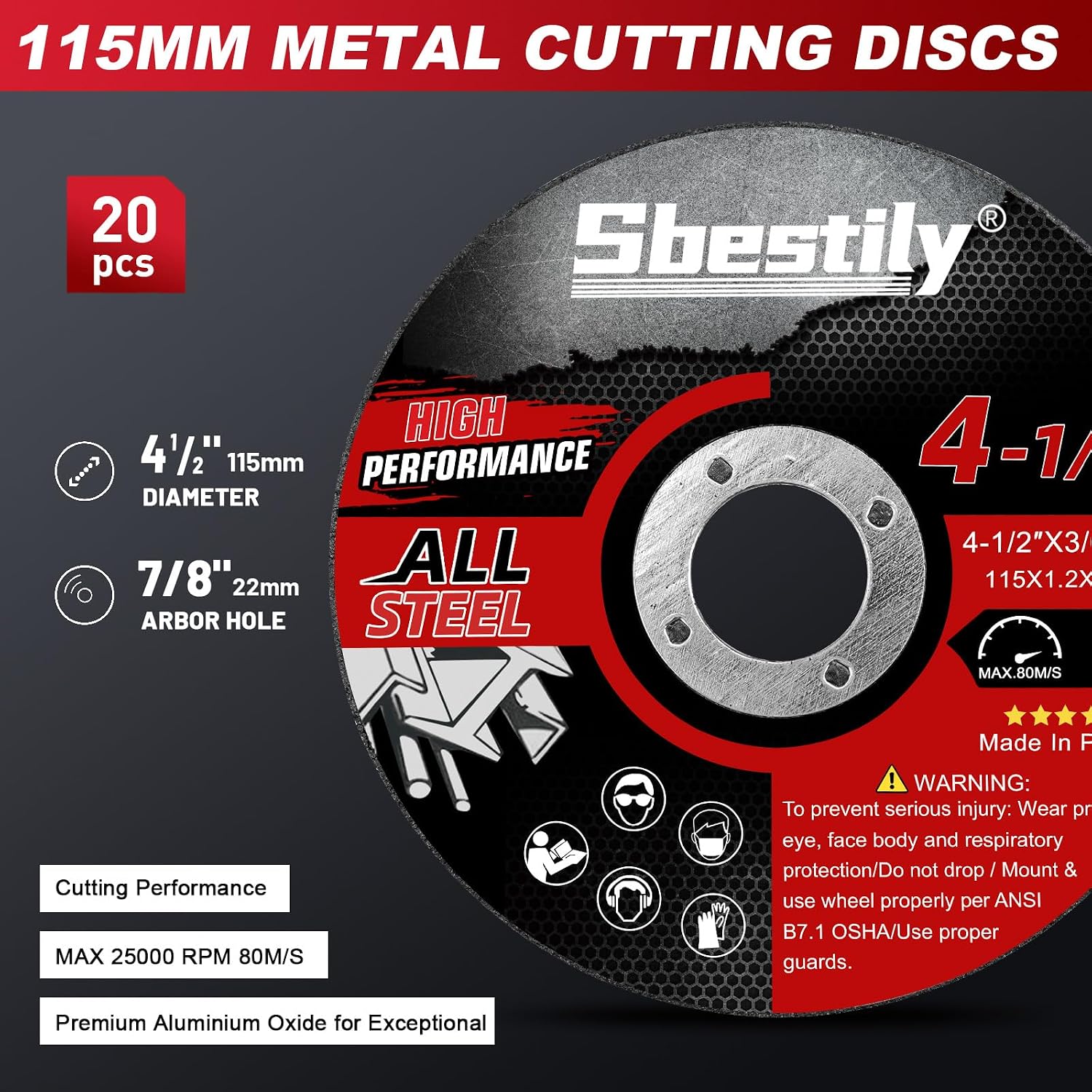 Detalle 2 de Sbestily Angle Grinder Cut-Off Wheels, 4.5-inch
