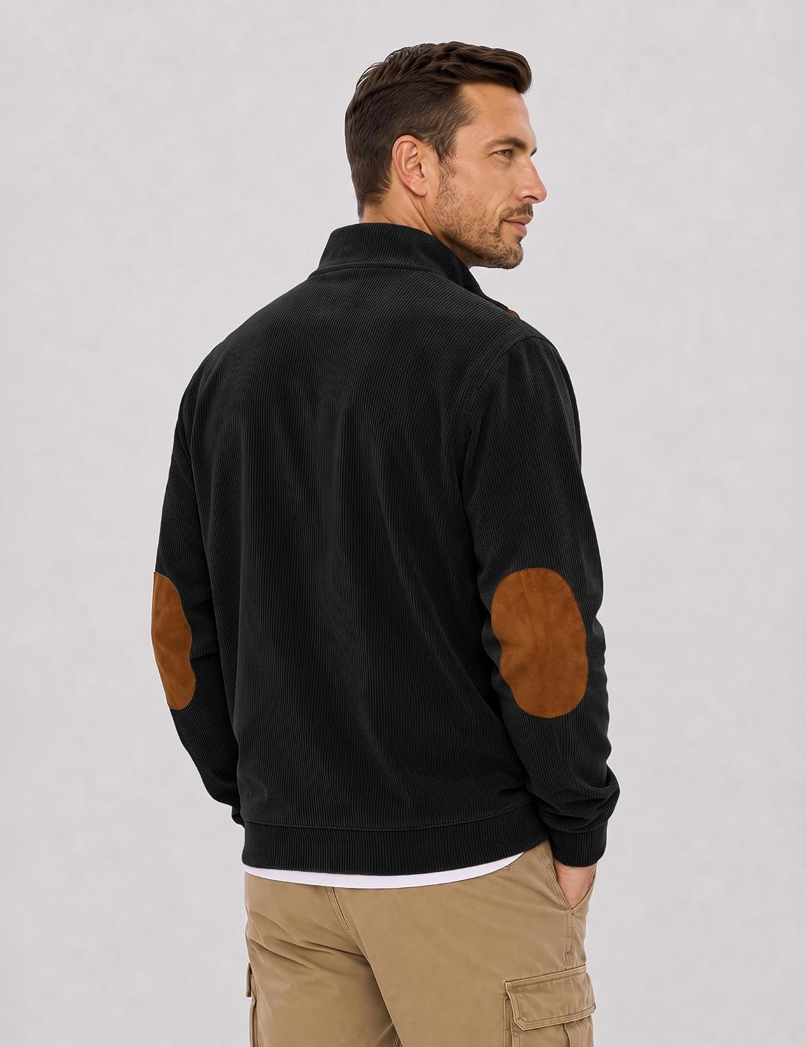 Thumbnail 2 de JMIERR Corduroy Quarter-Button Sweatshirt with Pockets