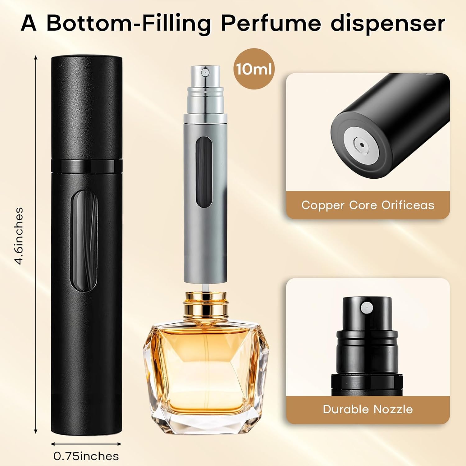 Detalle 2 de JOOMOKO Perfume Atomiser 10ml refillable travel spray