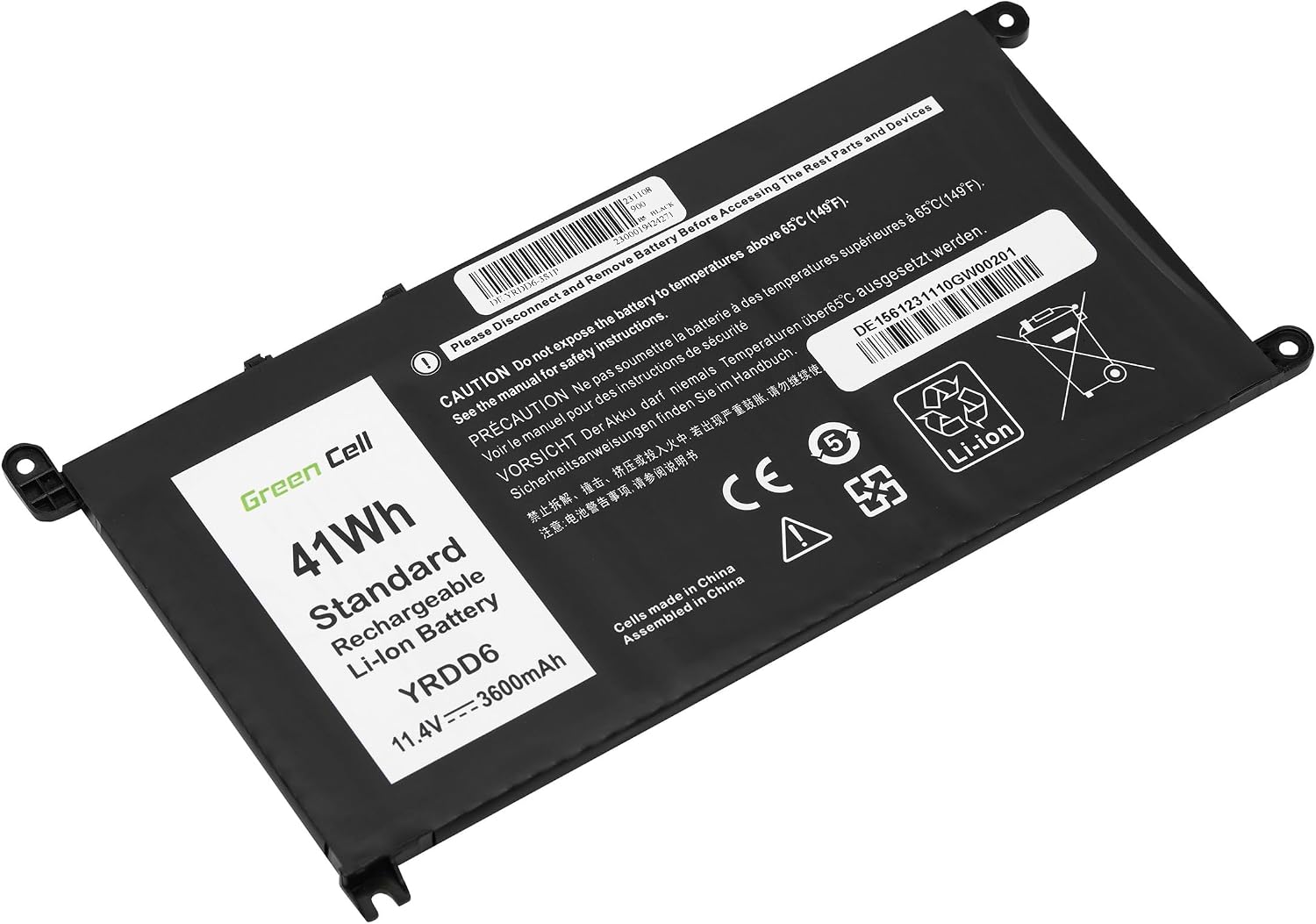 Detalle de Green Cell Batteria YRDD6/01VX1H/1VX1H per Dell Inspiron e Vostro, 3600 mAh, 11,4V - Nero