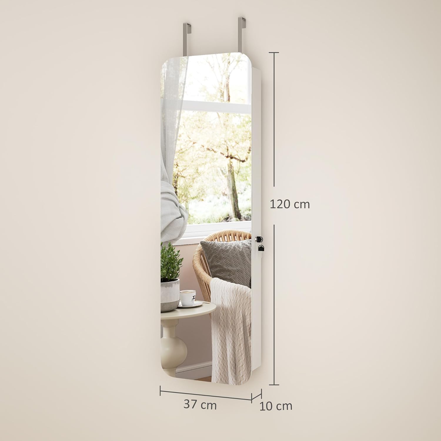 Thumbnail 6 de HOMCOM espejo joyero con luz LED 120 cm