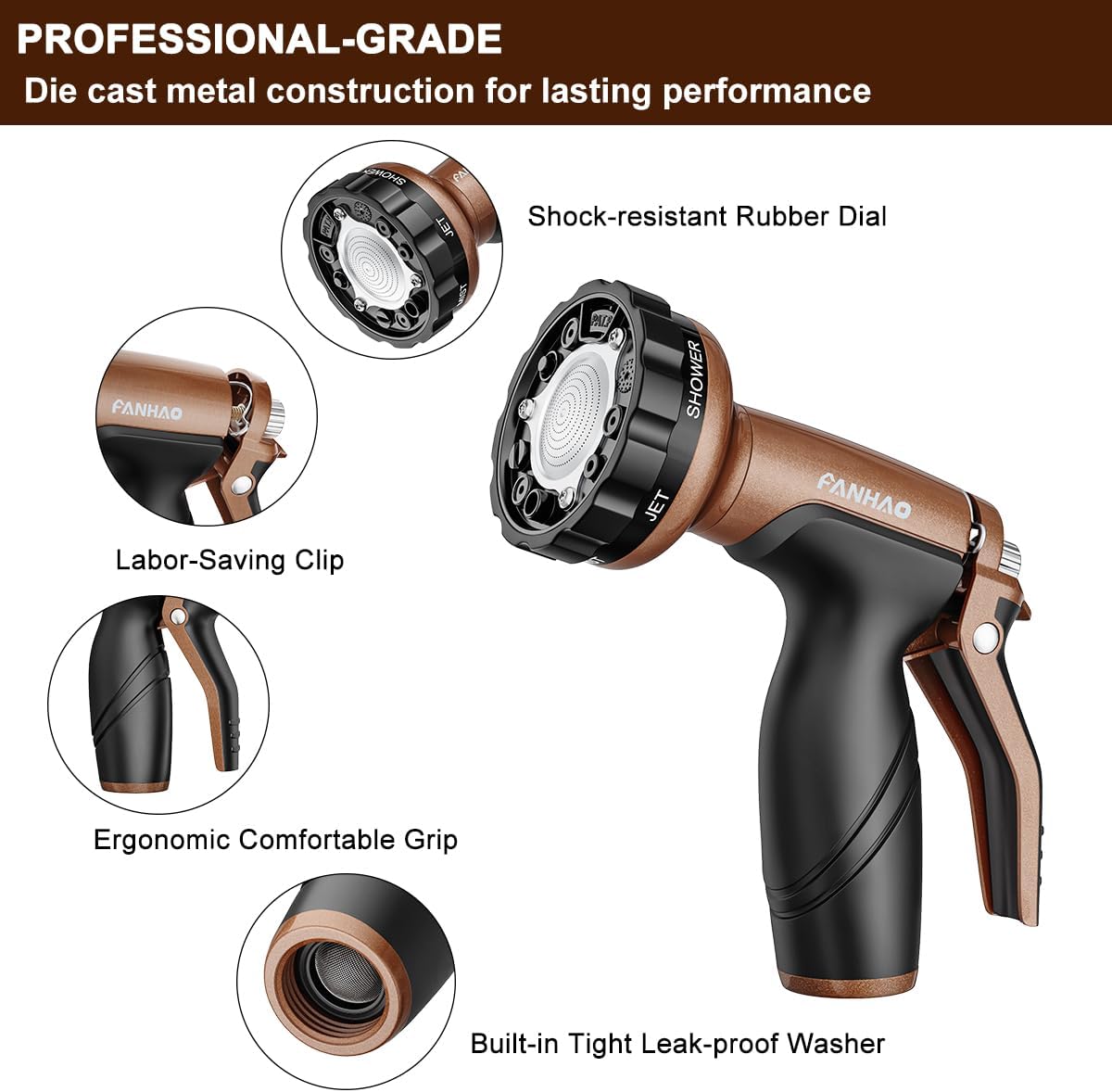 Detalle de FANHAO Metal Garden Hose Nozzle