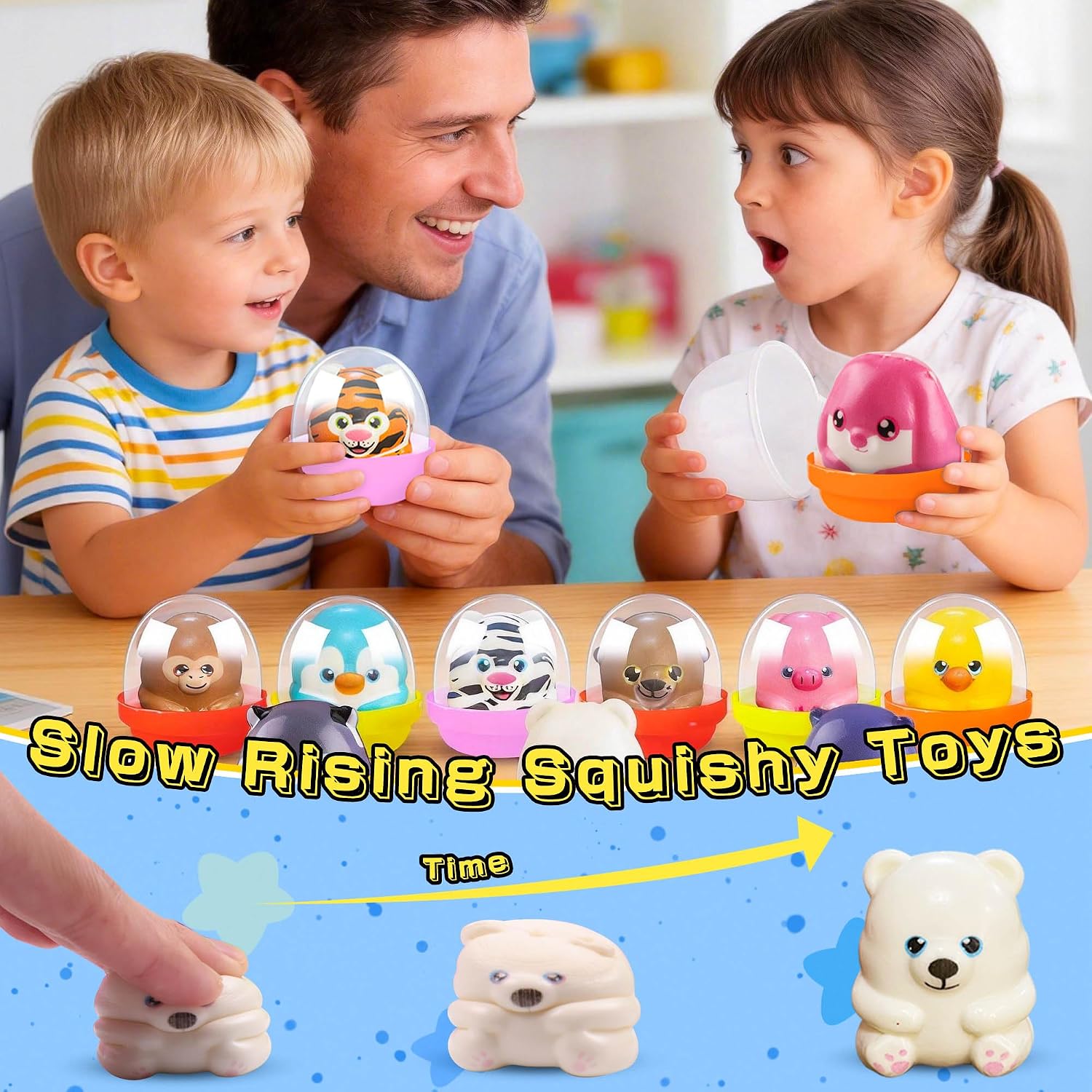 Detalle 2 de KissFree 20 Pack Animal Squishy Toys in Ready-to-Give Capsules