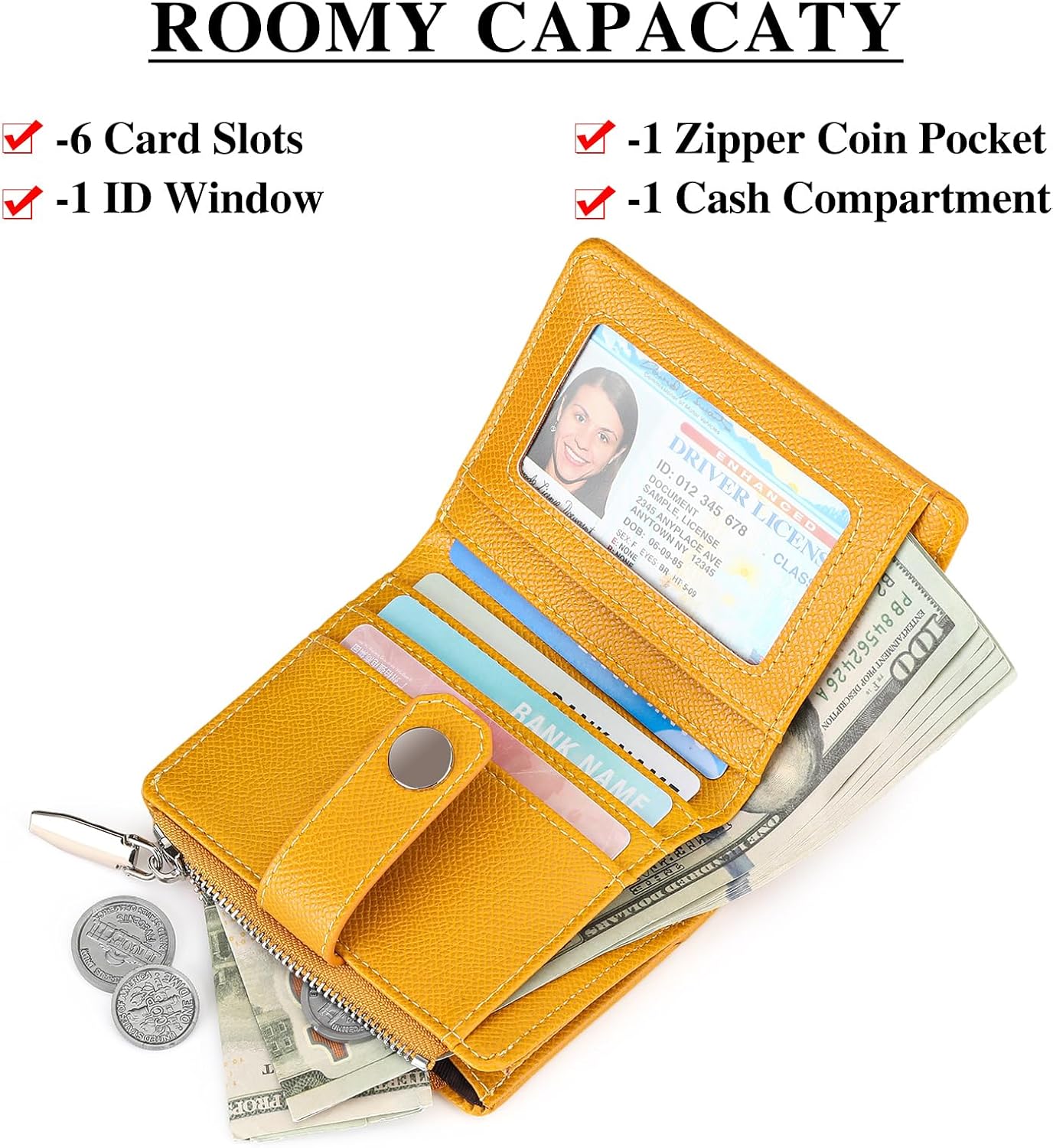 Thumbnail 2 de FALAN MULE Damen Geldbörse klein mit Reißverschluss und RFID-Blockierung (11 × 9,5 × 3 cm)