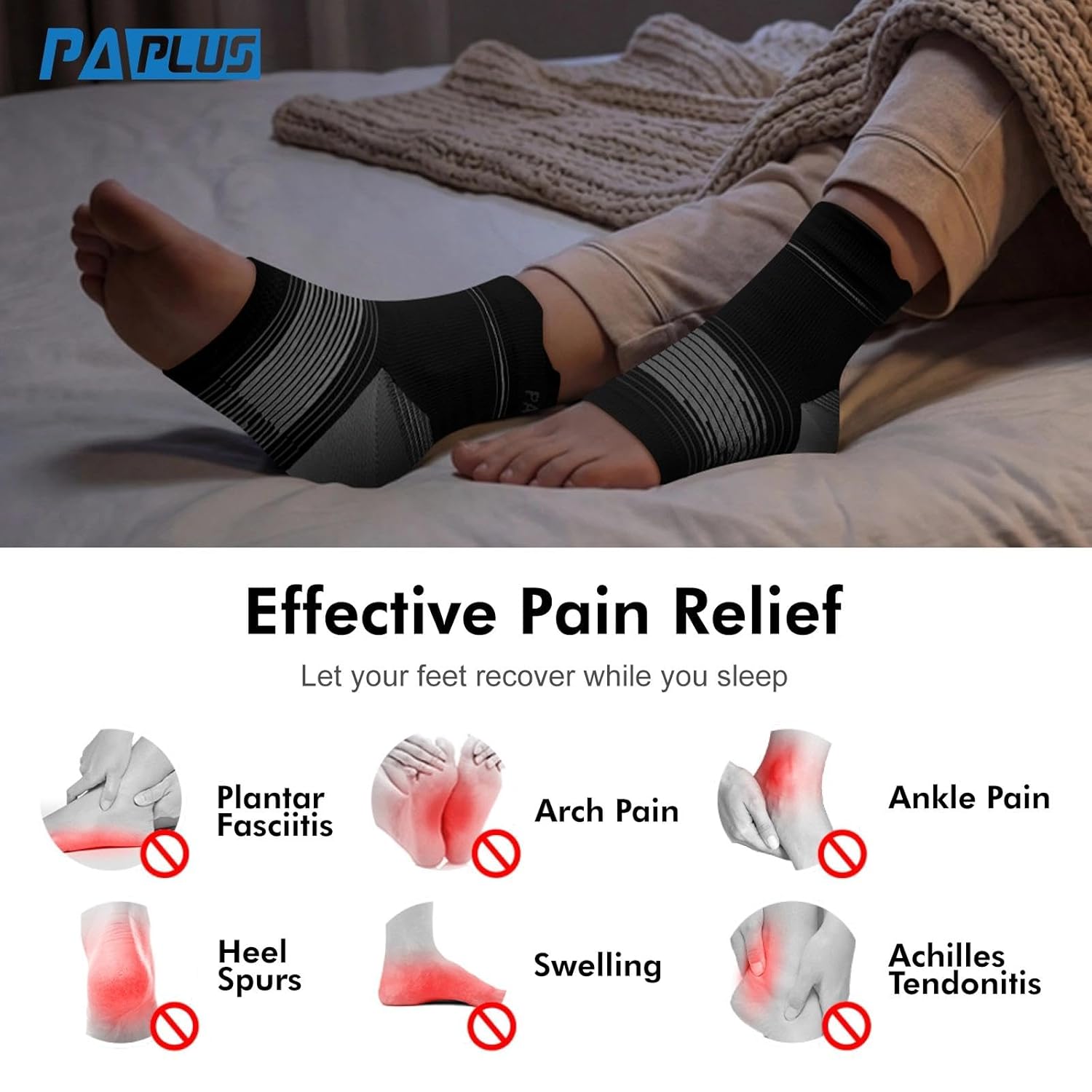 Thumbnail 1 de Plantar Fasciitis Sock 6 Pairs Compression Sleeves