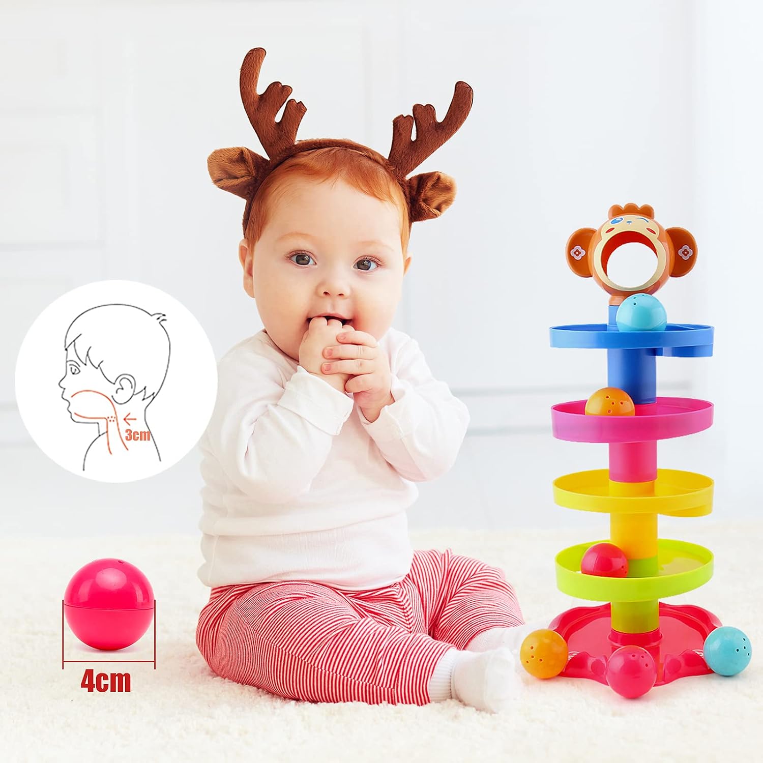 Detalle de Baby Ball Drop and Roll Ramp Toy for 9-18 Months