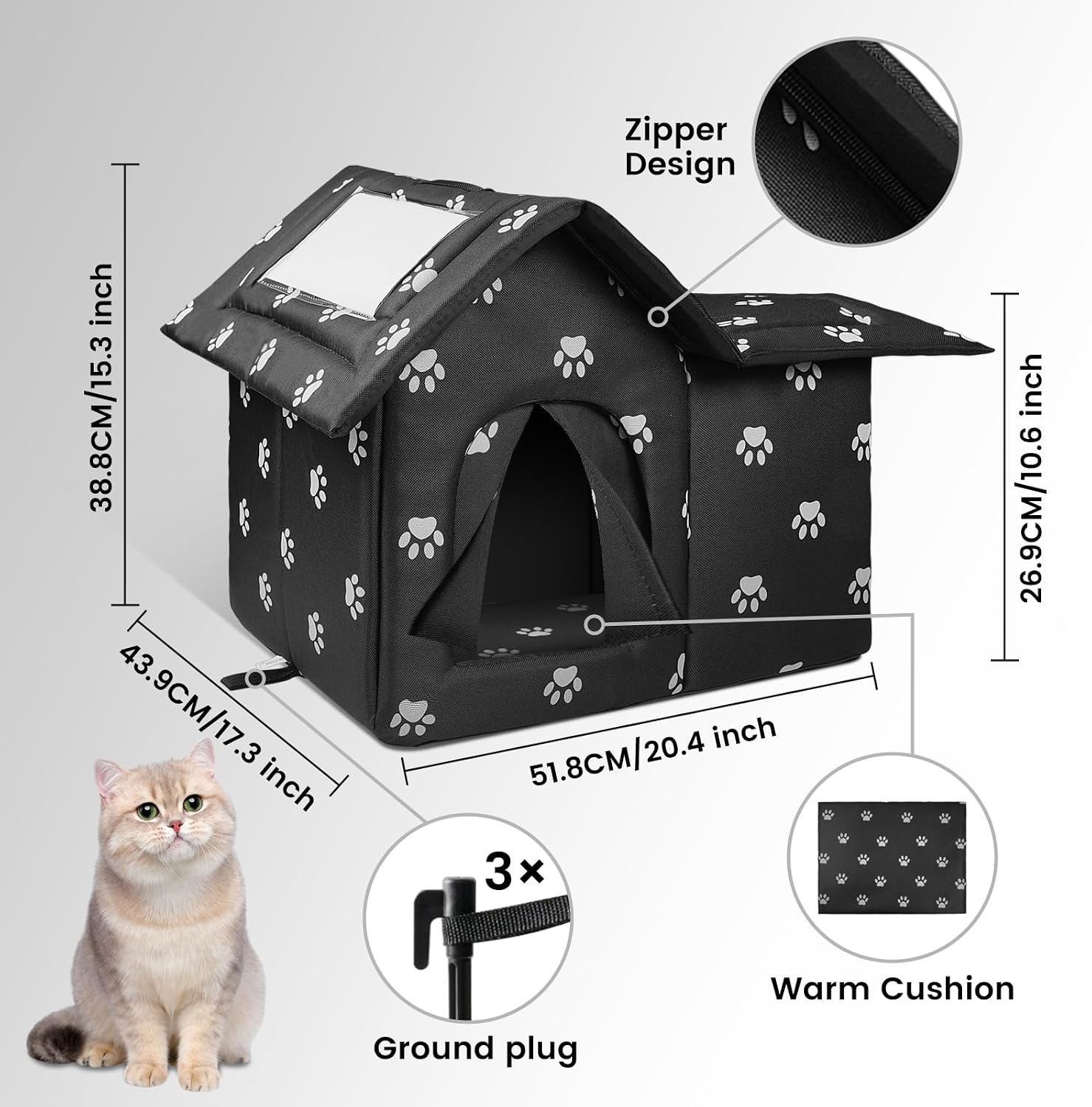 Detalle 2 de WHDPETS Katzenhaus Outdoor wasserdicht