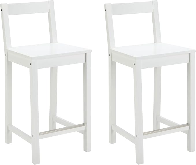 Detalle de Amazon Basics Taburetes de cocina de madera maciza blancas